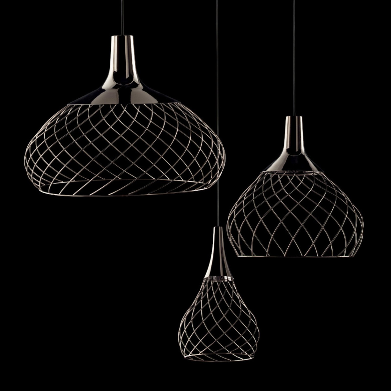 Lampada LED a sospensione Mongolfier P2, nera - Stilnovo Lampada LED a sospensione Mongolfier P2, nera - Stilnovo