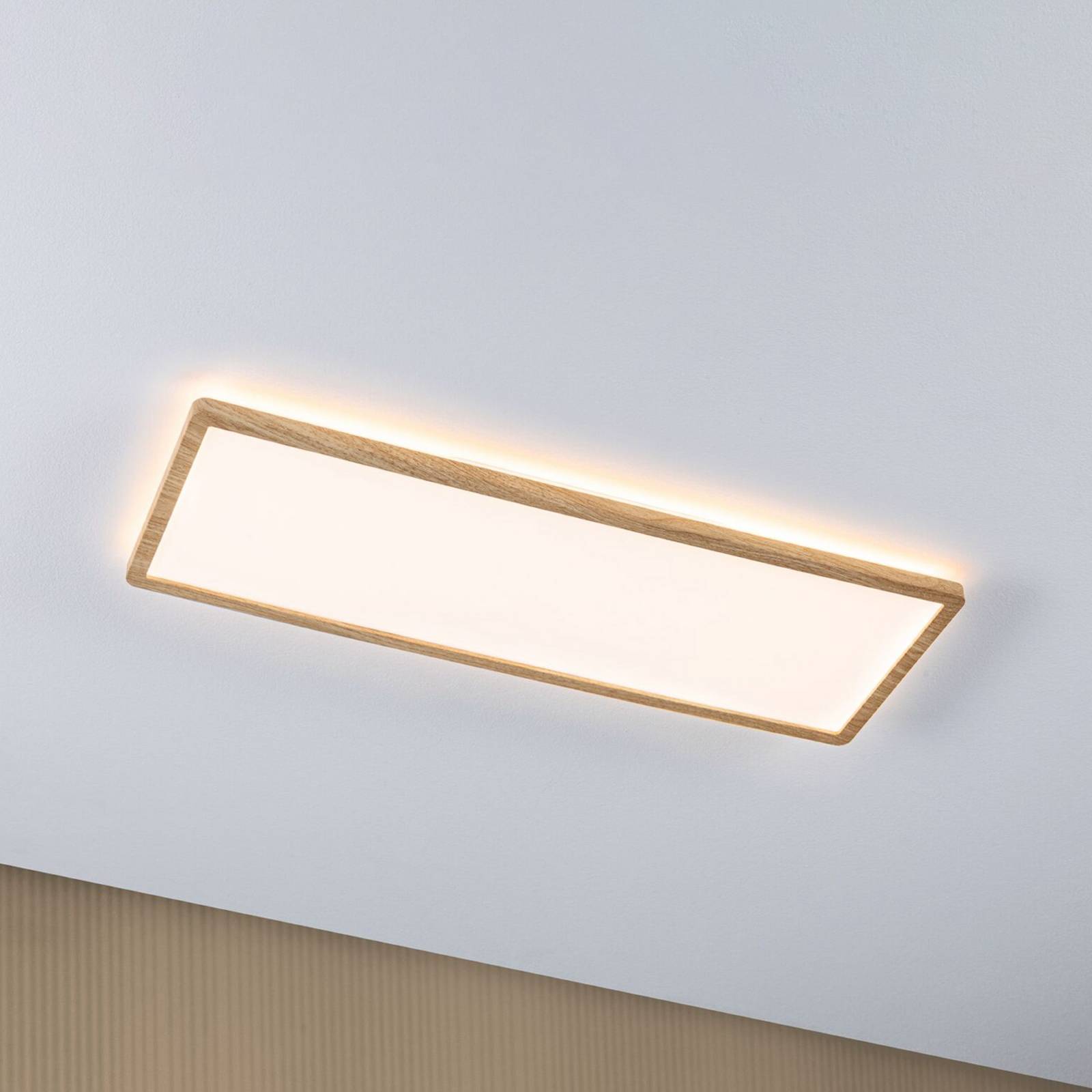 Panel LED Paulmann Atria Shine 58 cm, drewno, IP44, 3000 K, włączanie/wyłączanie