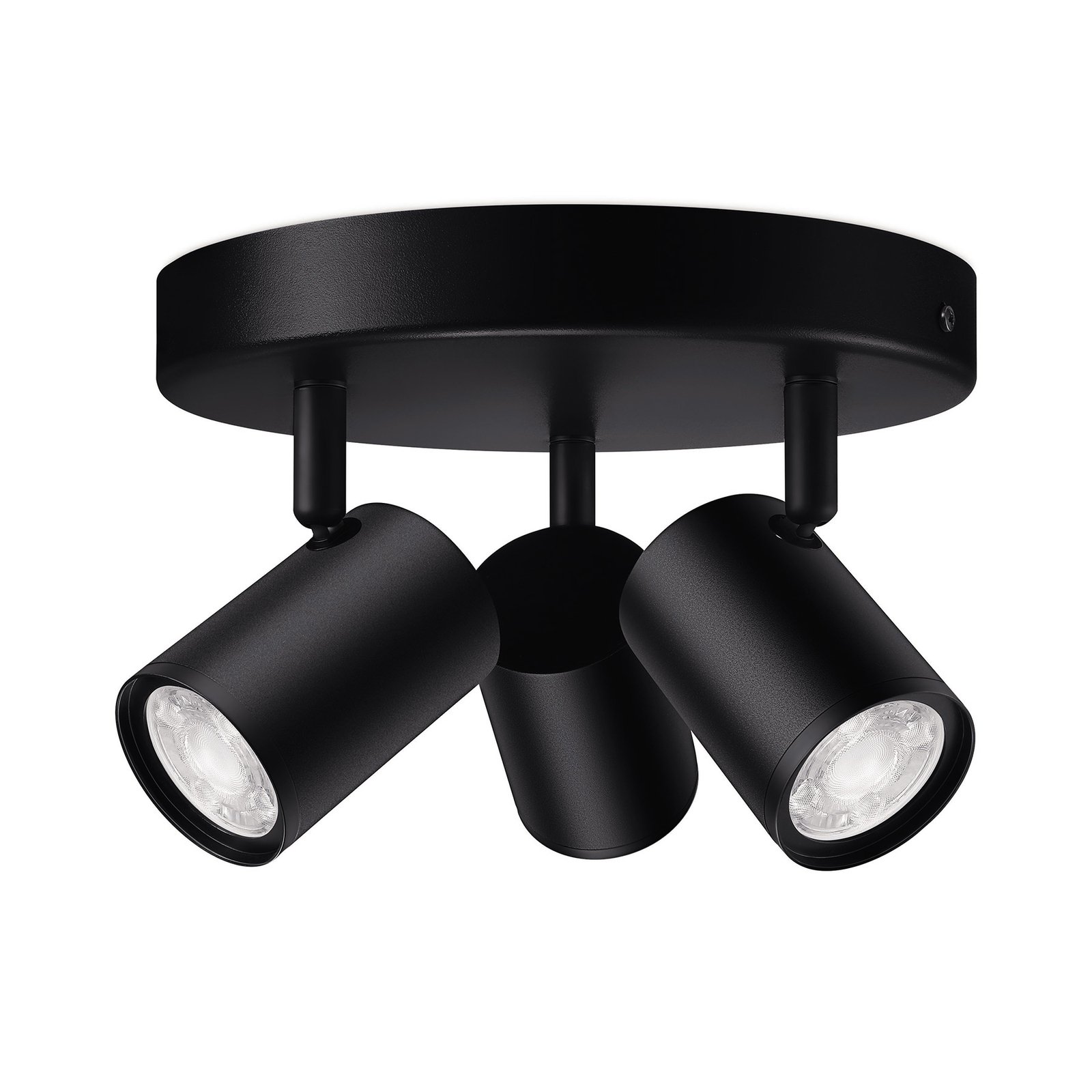 WiZ LED-Deckenspot Imageo, 3-flg. rund, schwarz