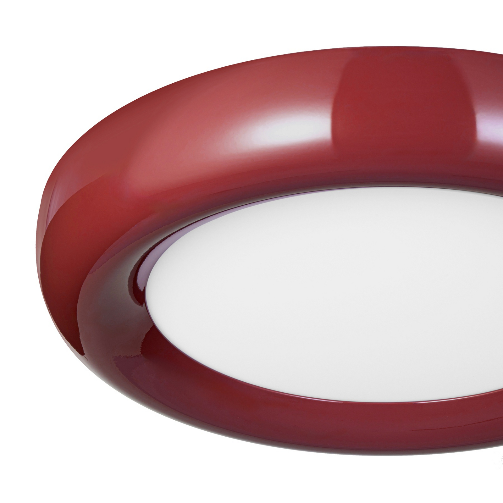 Lindby LED-laelamp Lennox, punane, 3-astmeline hämardus, Ø 43 cm