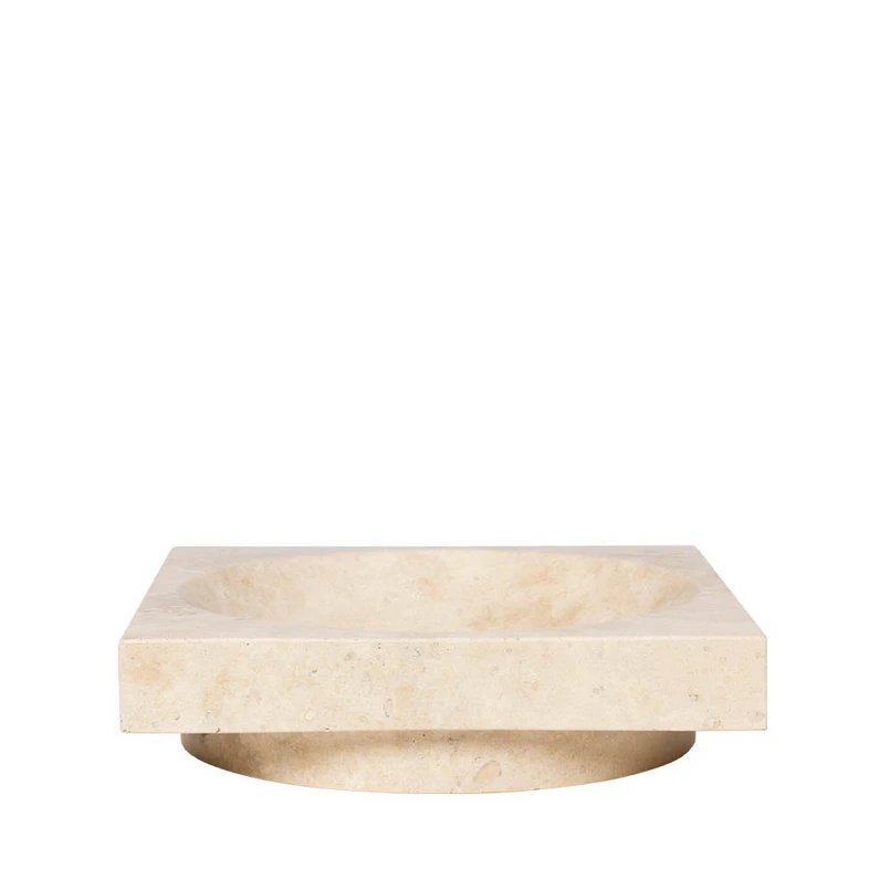 ferm LIVING - Hew Low Centrepiece Skål Travertine