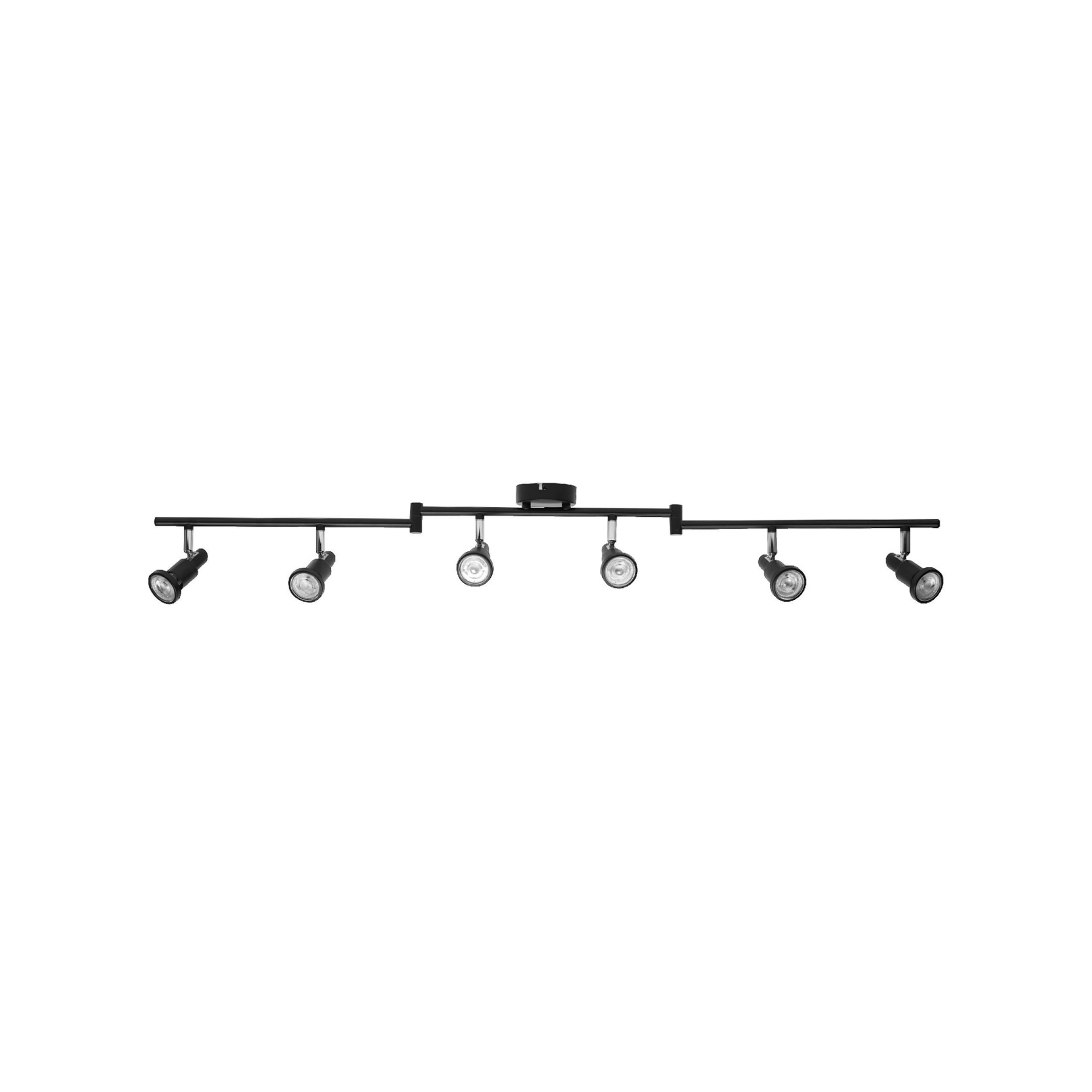 OSRAM ceiling spotlight, black, 6-bulb metal GU10 dimmable 927