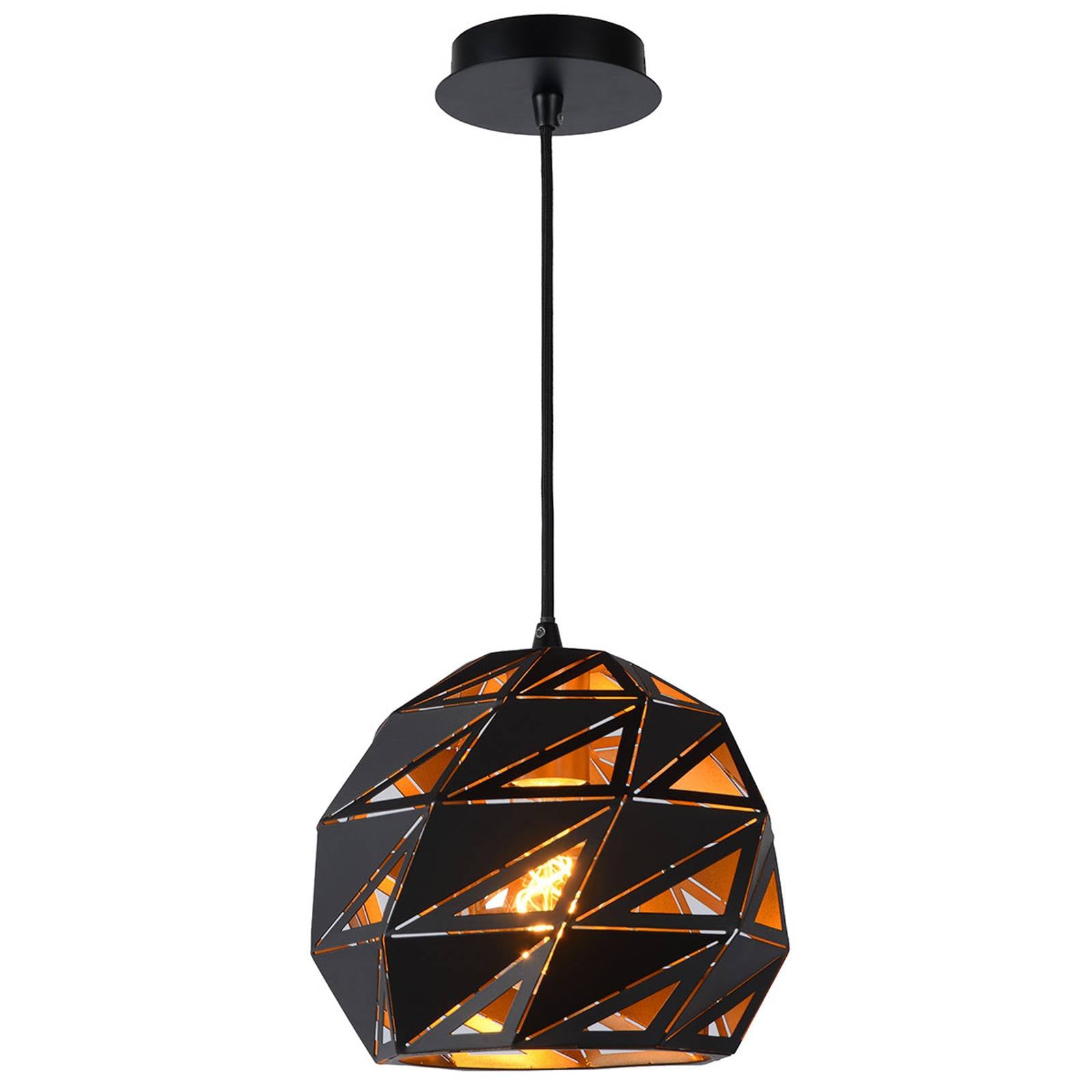 Hängeleuchte Malunga, schwarz-gold