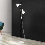 School floor lamp with two spotlights, white