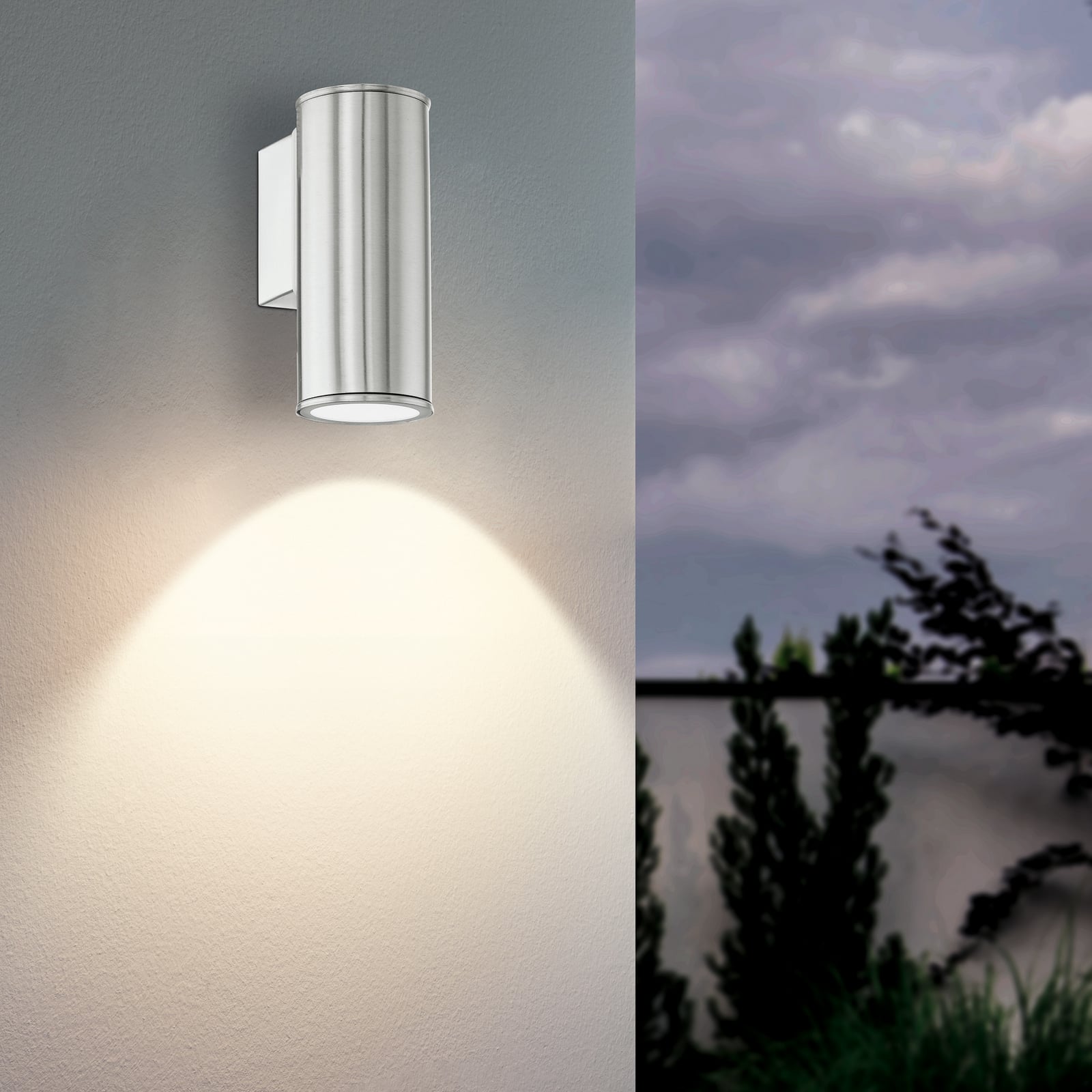 Riga LED zidna lampa, nehrđajući čelik, visina 15 cm, nehrđajući čelik