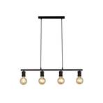 Hanglamp Dance, 4-lamps, zwart, metaal, E27, 80 cm lang