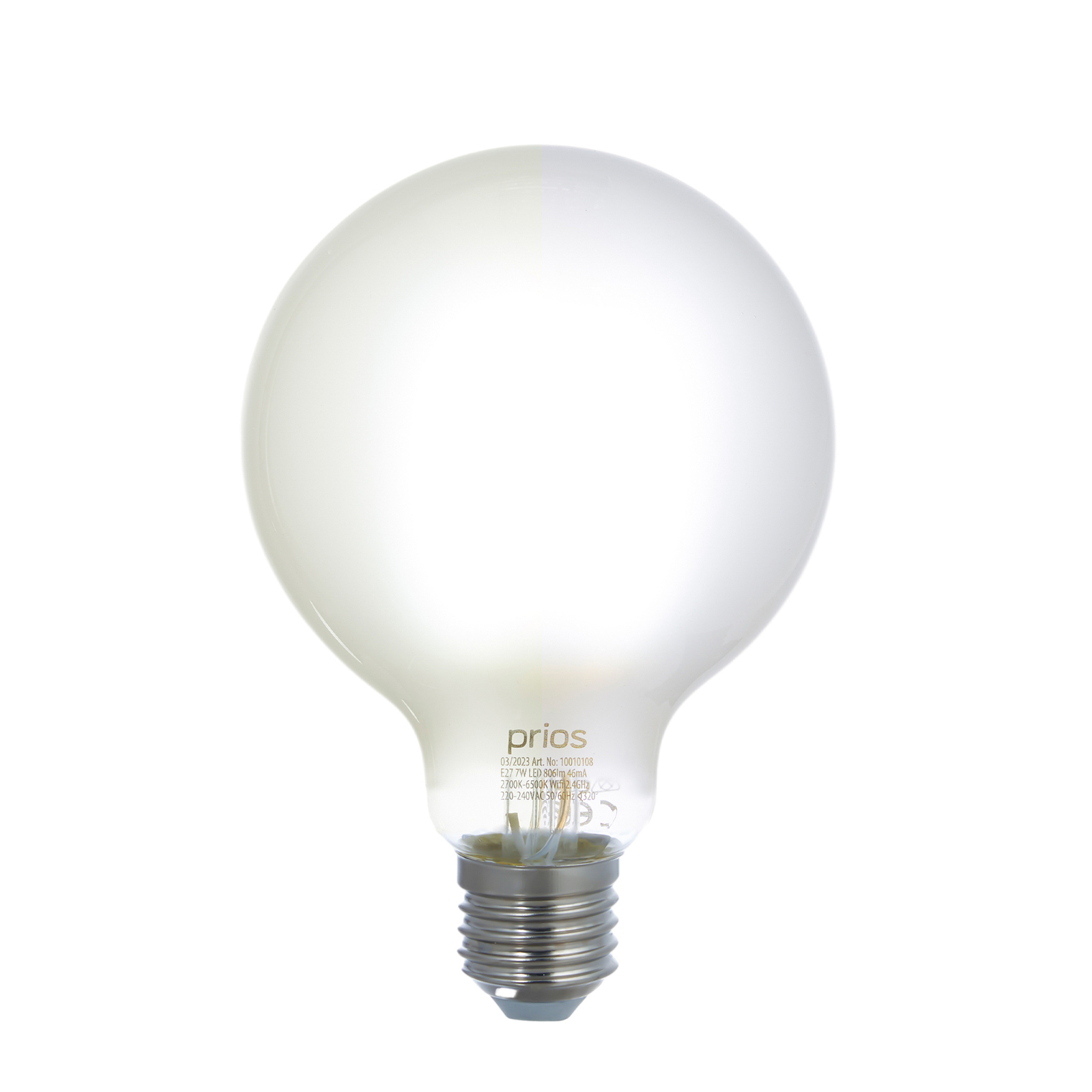 Smart LED-E27lamppu G95 7W WLAN matt tunable white
