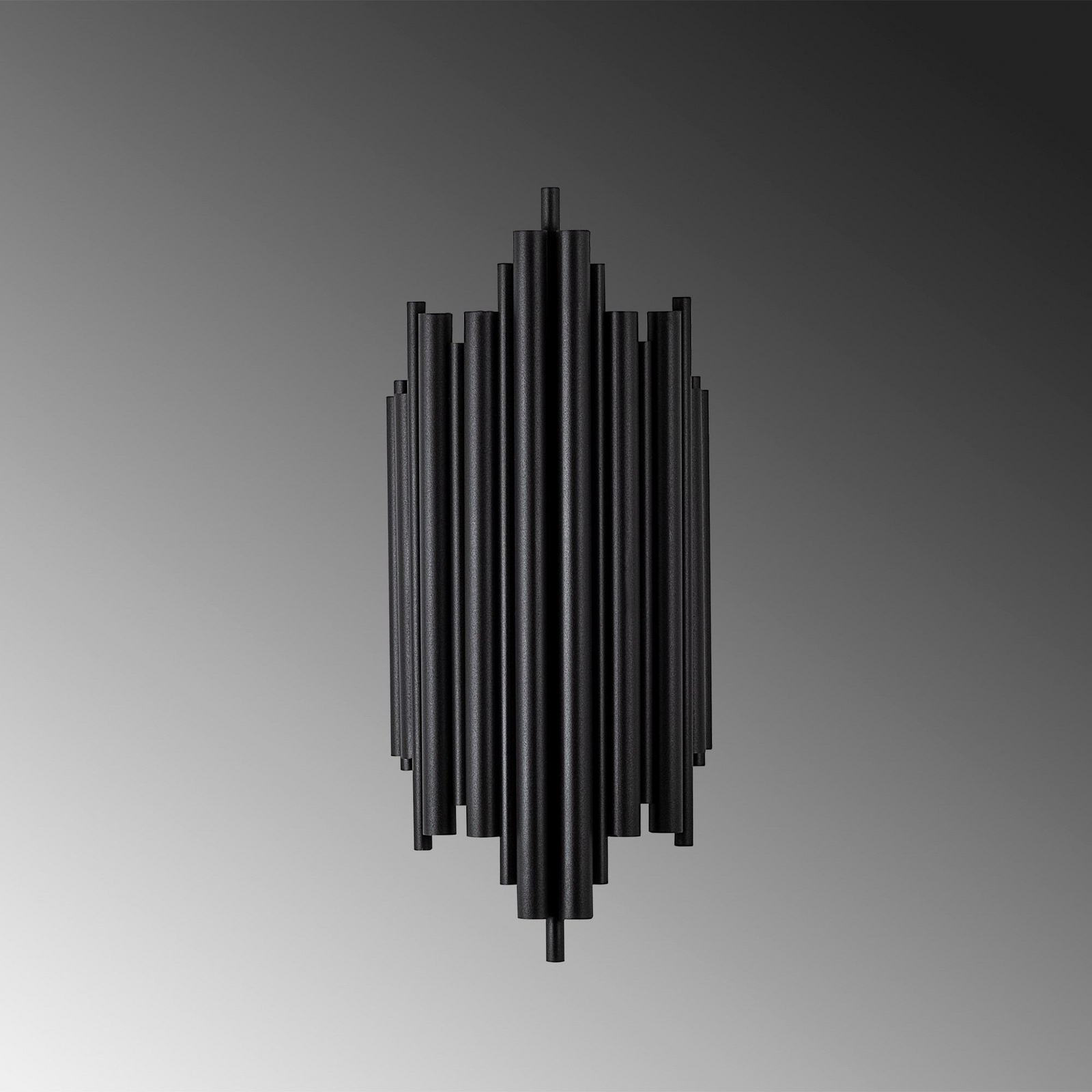 Wandleuchte Reis, schwarz, Metall, Höhe 50 cm