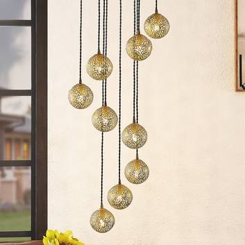 Lucande Zale hanging light, 9-bulb