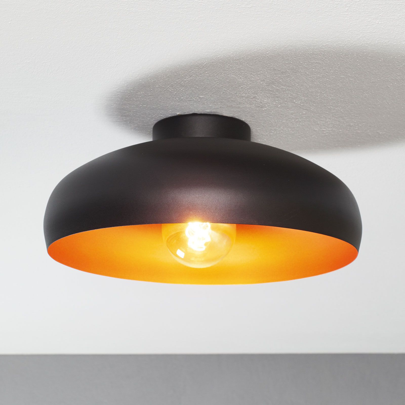 Plafondlamp Mogano van metaal, Ø40cm, zwart