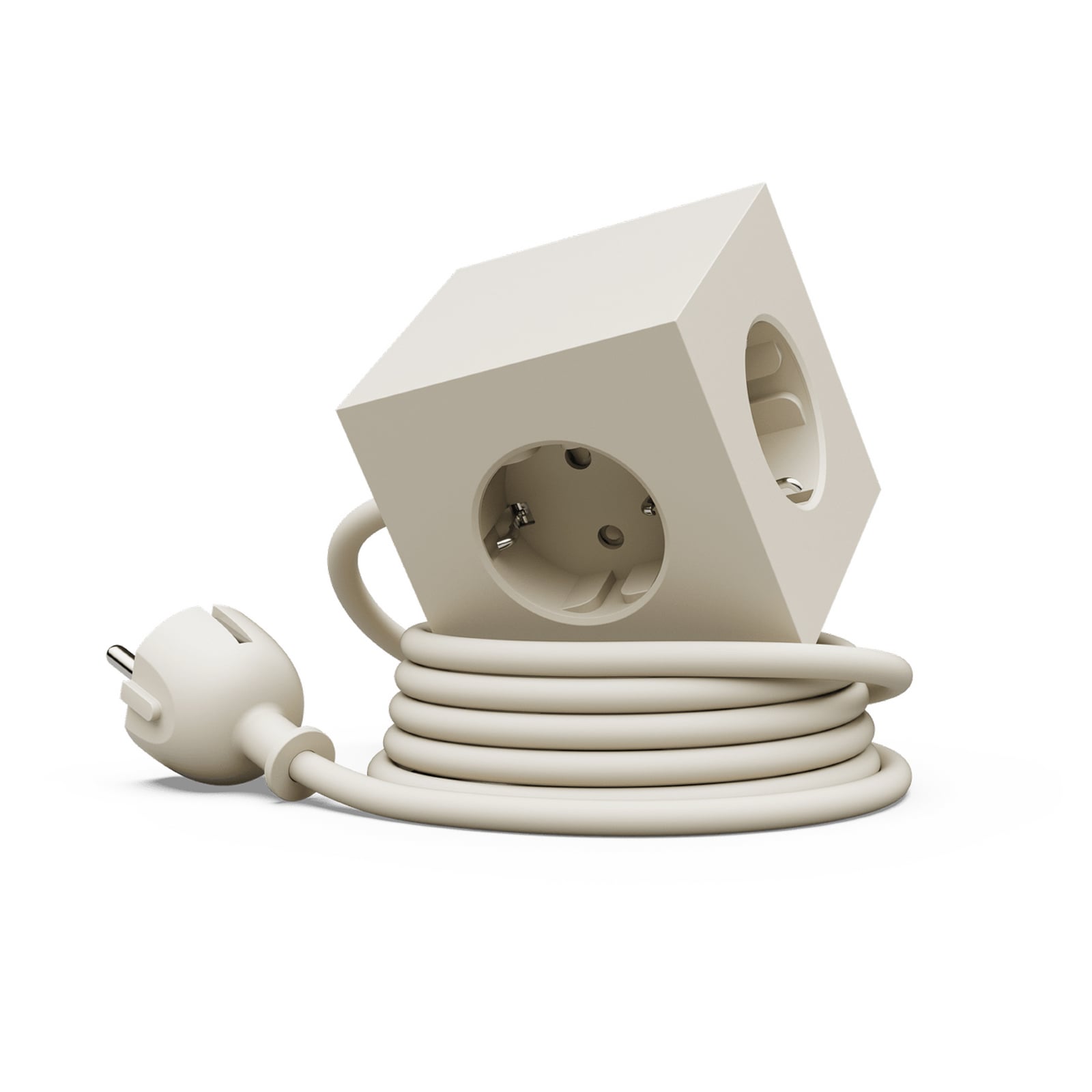 SQUARE 1 Steckdose beige 3x Schuko 2x USB 1,8m Kabel - AVOLT