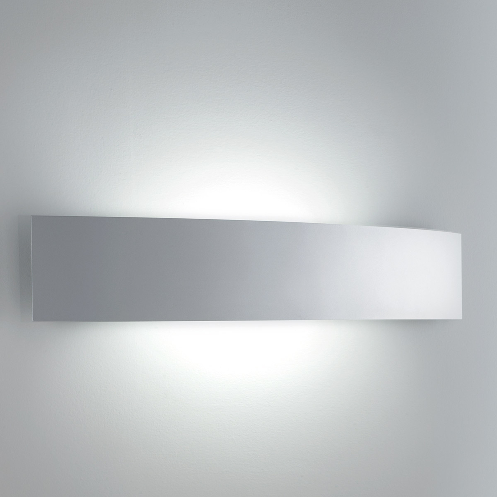 Fontana Arte Tasteful wall light RIGA, 36 cm nickel, for Living / Dining Room, glass, R7s 78.3 mm, 80 W, energy efficiency: D, W: 36 cm, H: 7 cm
