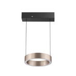 Lampada LED a sospensione Axion, nera/marrone, lunghezza 32 cm, CCT