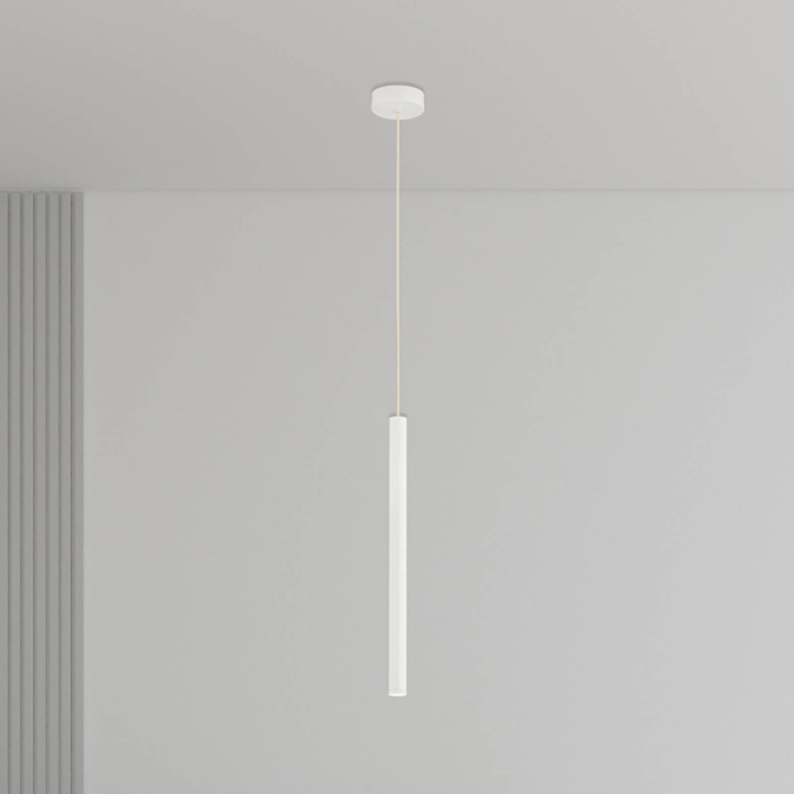 LED-Hängeleuchte Rulo, beige, Stahl, Ø 3,2 cm günstig online kaufen