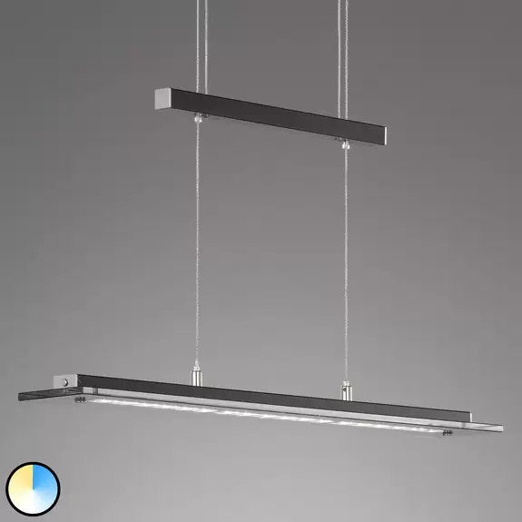 Lampenwelt LED-Hängeleuchte Tenso TW mit Dimmer, schwarz 88cm