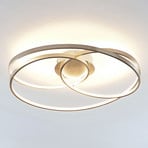 Lindby LED griestu lampa Joline, Ø 60 cm, niķeļa krāsā, metāls