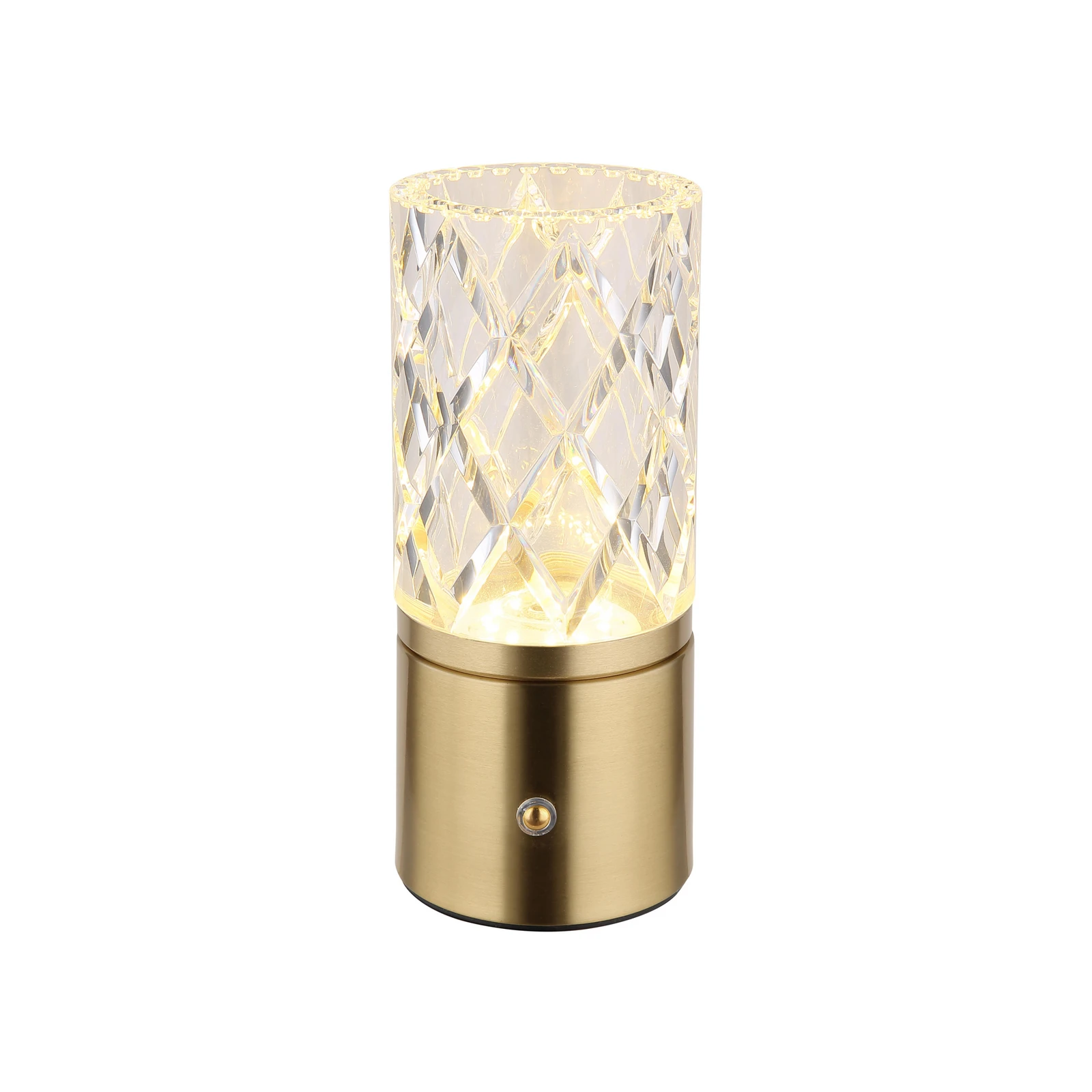 Nabíjecí stolní lampa LED Lunki, mosazná barva, výška 19 cm, CCT