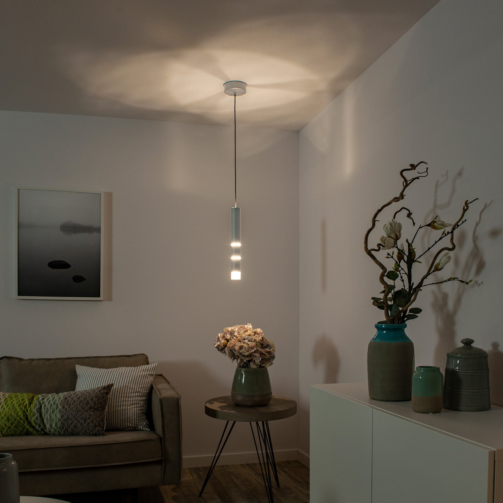 Vega LED-Hängeleuchte, ein Zylinder, alu - PURE Vega LED-Hängeleuchte, ein Zylinder, alu - PURE