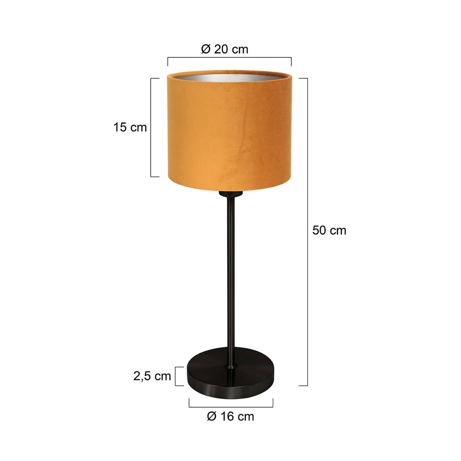 Levně Mexlite Stolní lampa Noor černá/zlatý velur, výška 50 cm, E27