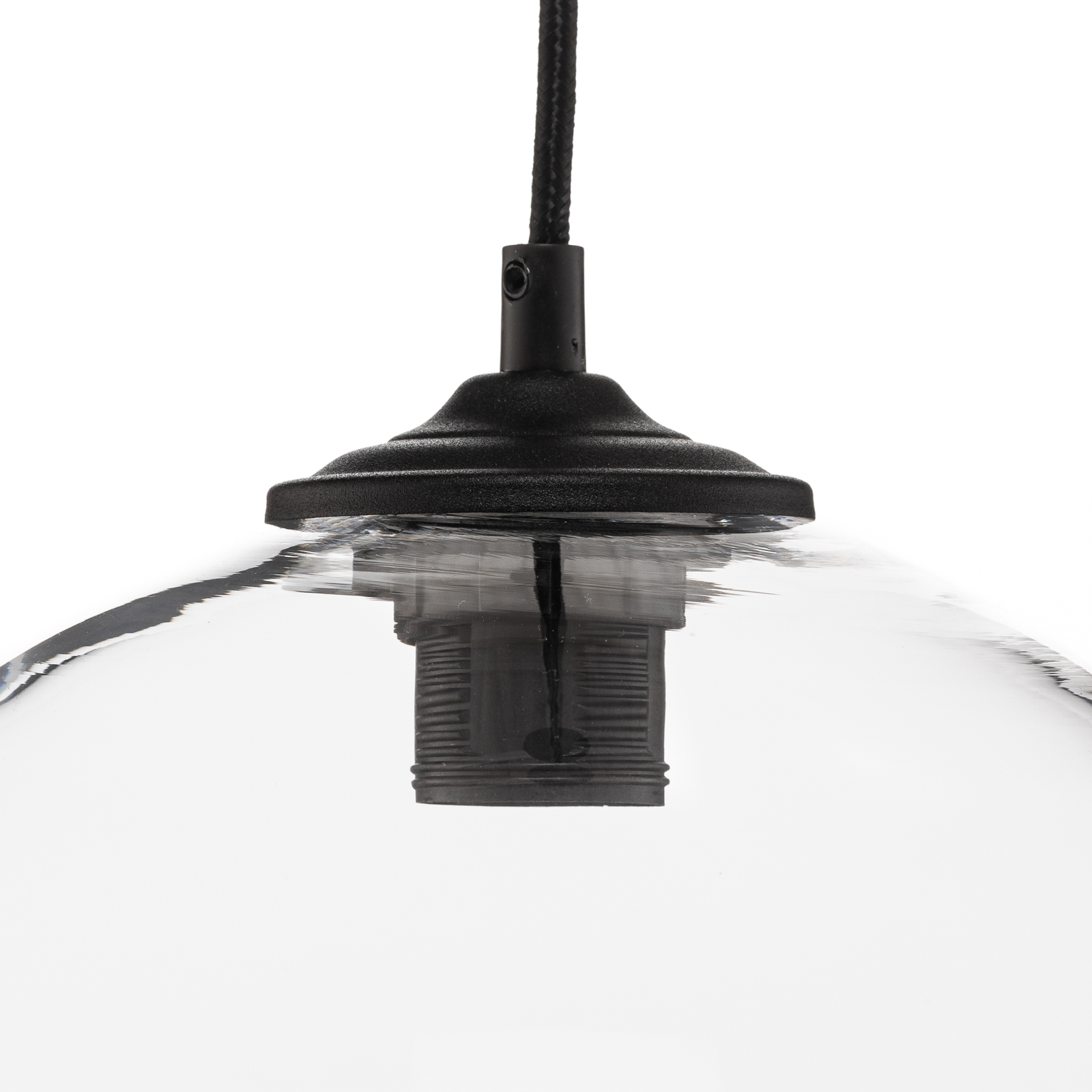 Závesná lampa guľa sklenené guľové tienidlo číre Ø 30cm