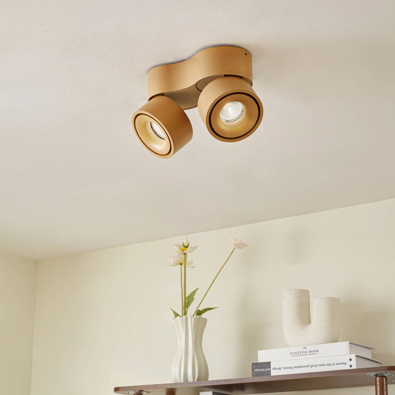 Arcchio LED-Deckenstrahler Rotari, braun, 2-flg., 8,9W günstig online kaufen