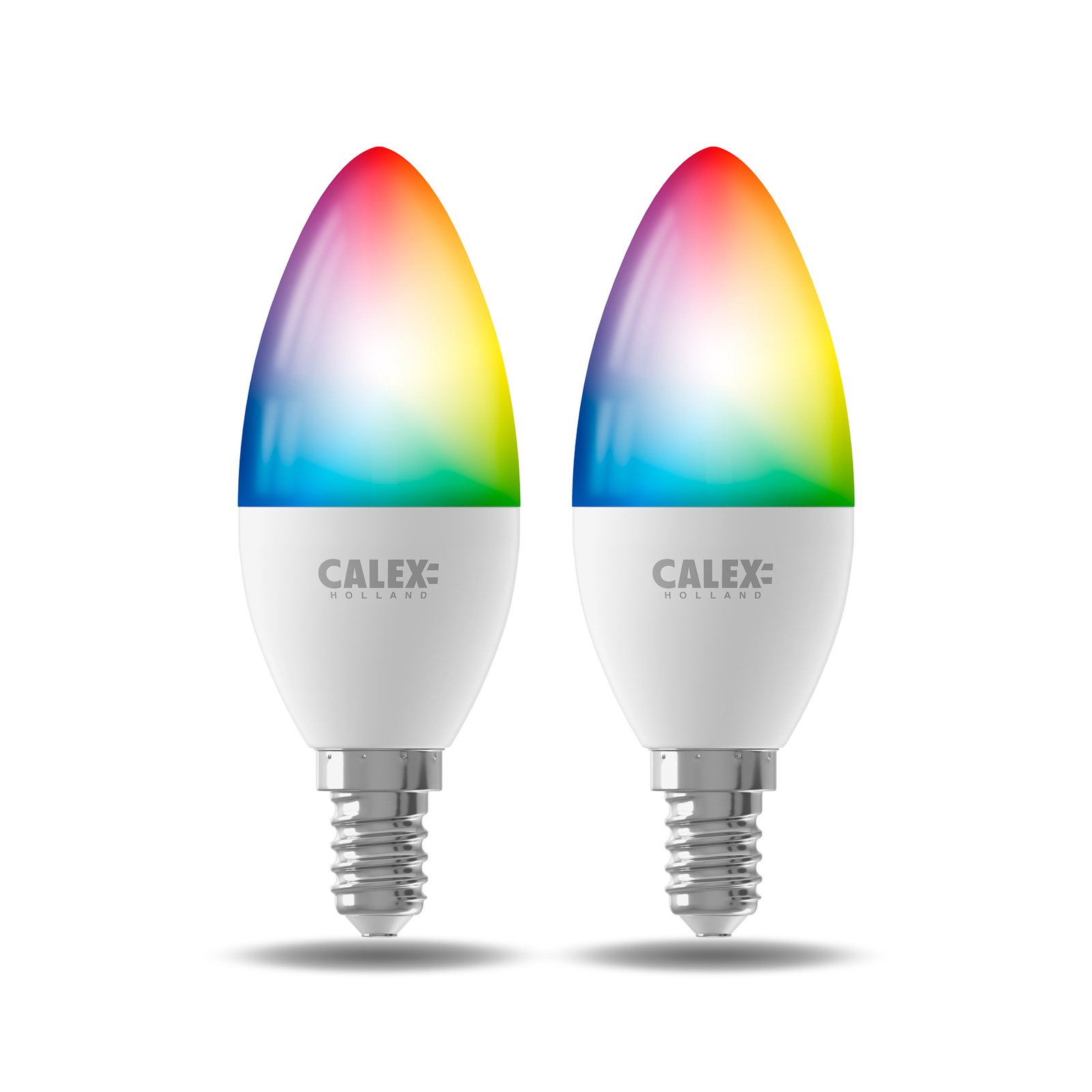 Calex Smart-LED-kynttilä E14 B35 4,9W CCT RGB 2x