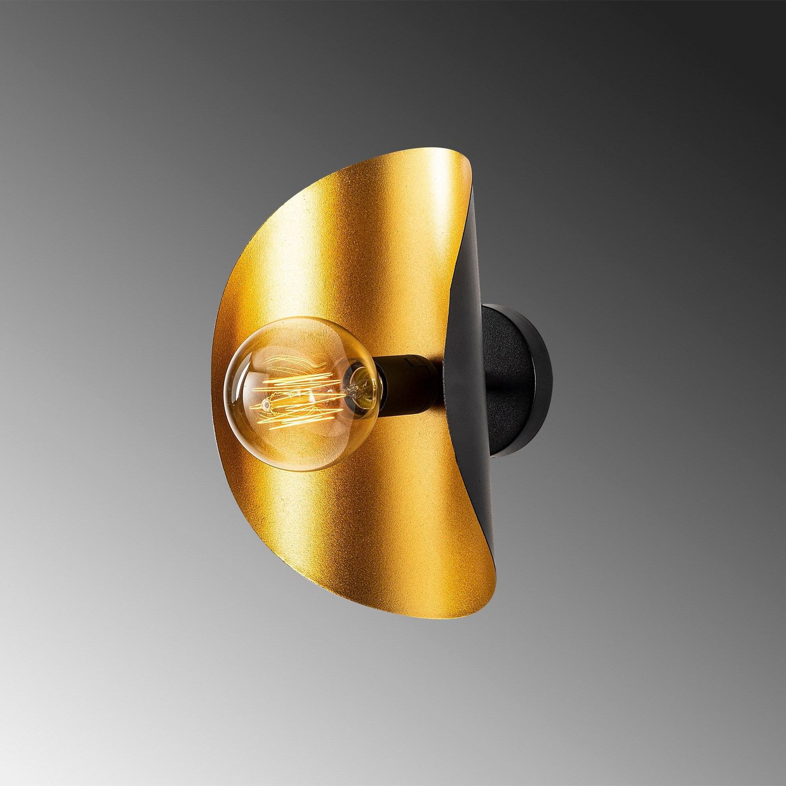 Sivani MR-839 wall light, gold/black, metal, height 30 cm