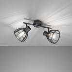 Прожектор за таван Tilda, изработен от дърво, две светлини