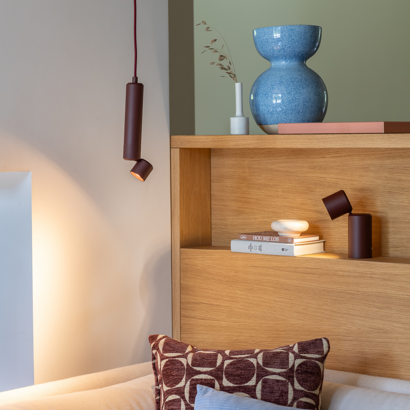 IT'S ABOUT ROMI – żyrandol LED „Milan”, bordowa, Ø 6 cm