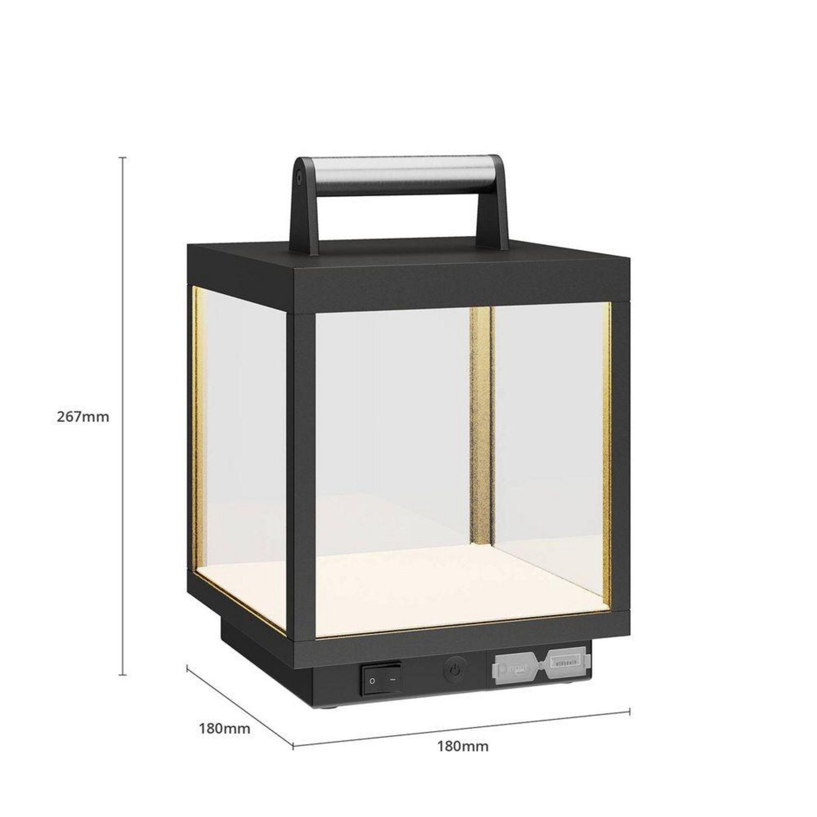 Cube LED Prijenosni Vanjski Stolna lampa Graphite - Lucande