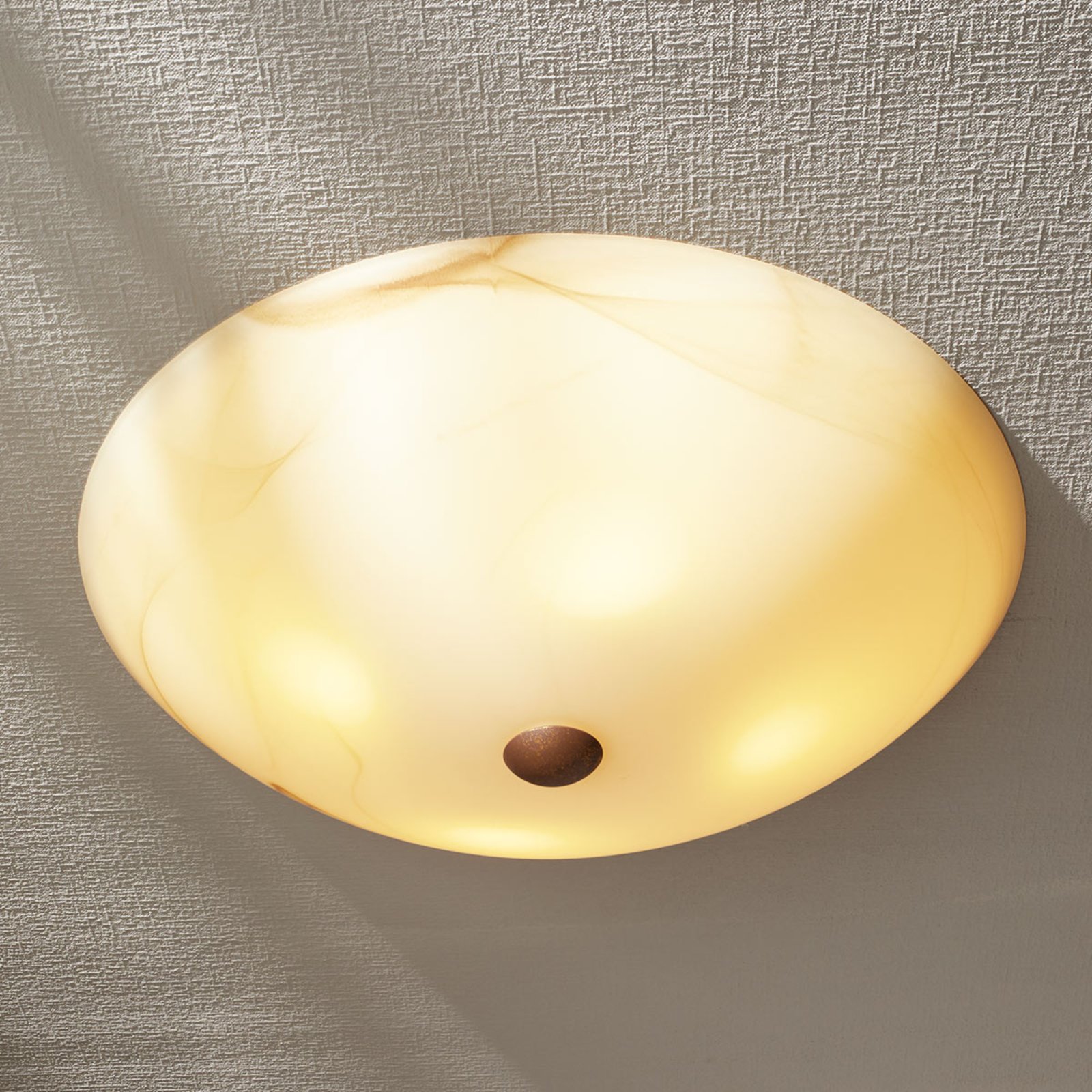 Round ceiling light Mattia with glass lampshade