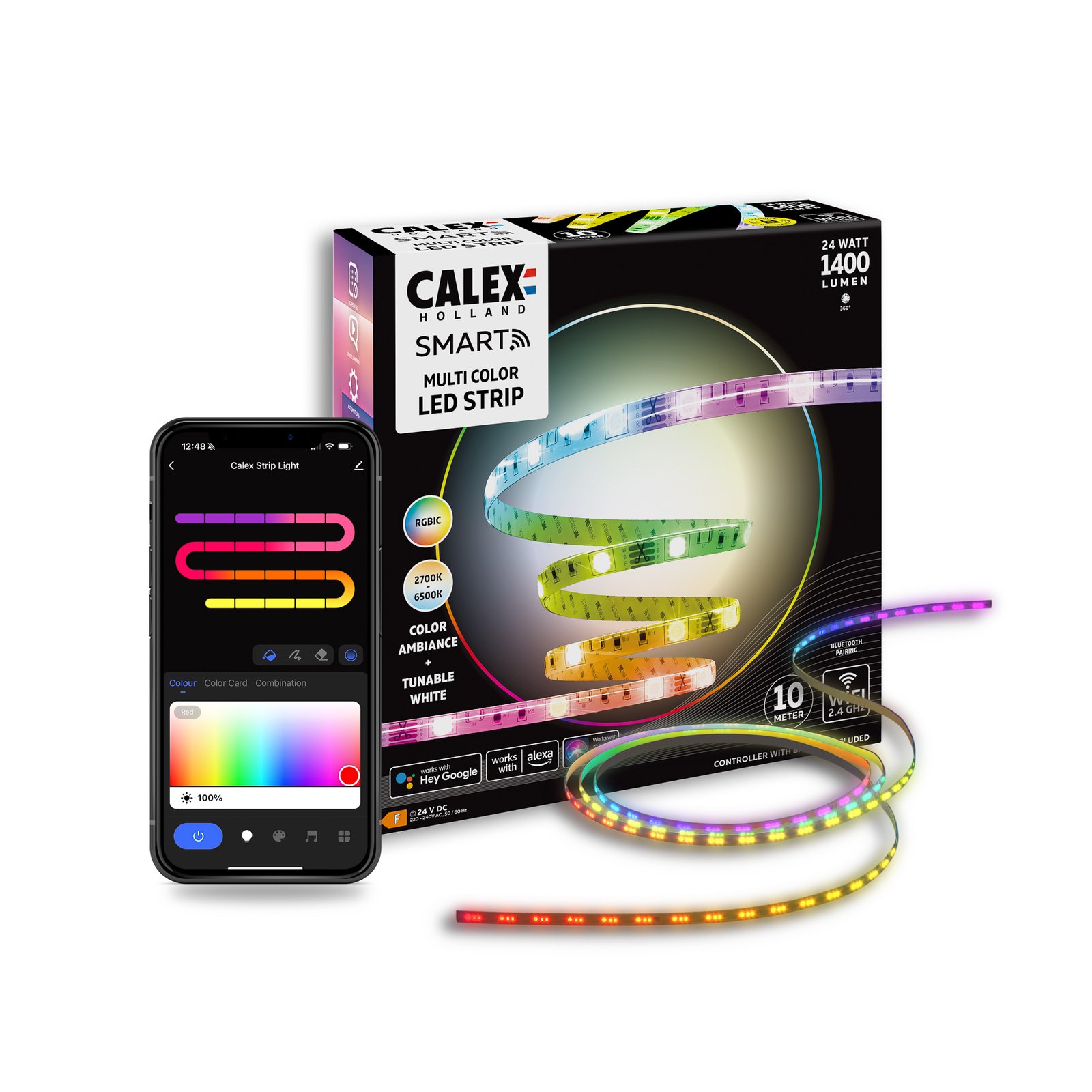 Calex Smart Taśma LED, długość 10 m, CCT, RGB, WLAN