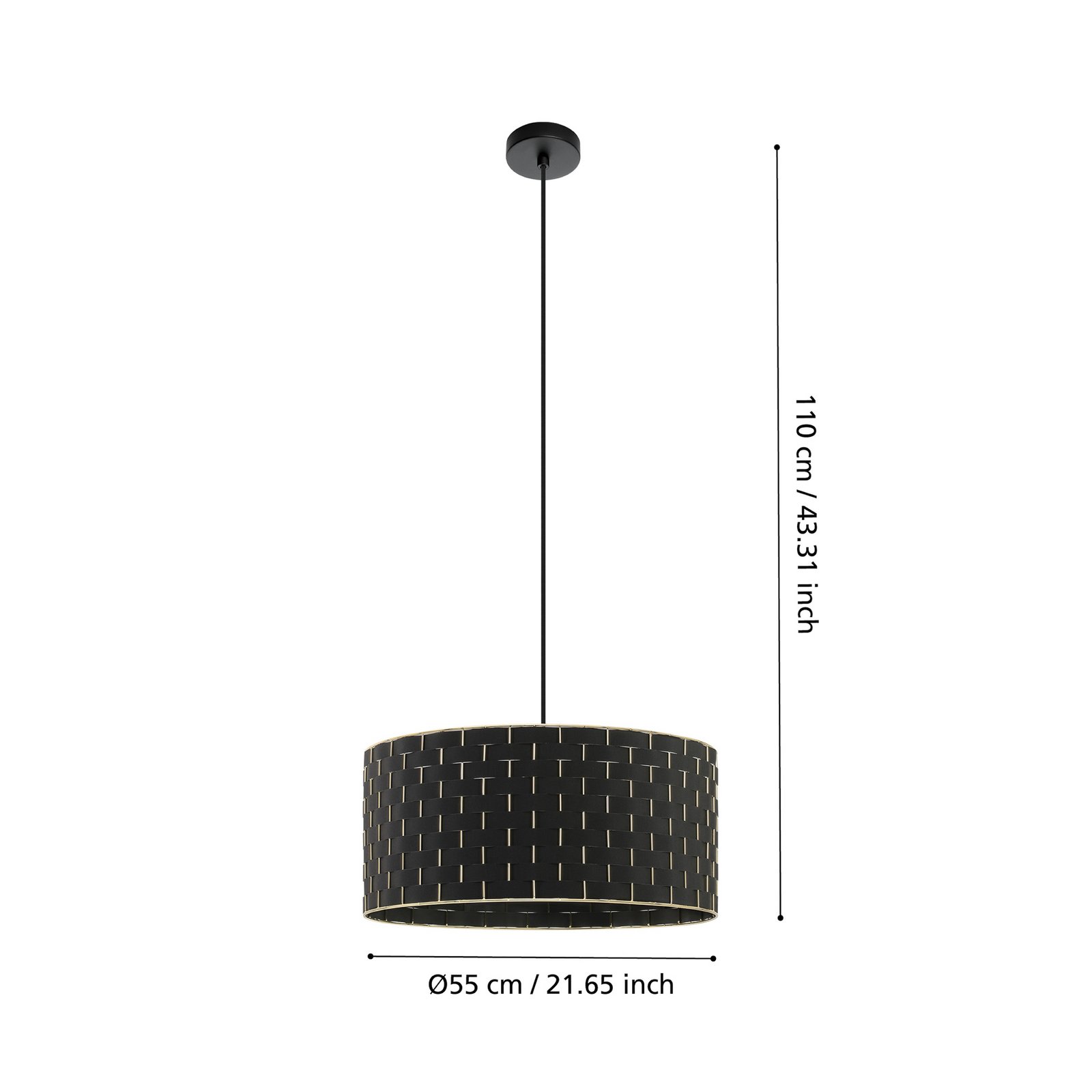 Lampă suspendată Marasales din material textil, Ø 55 cm