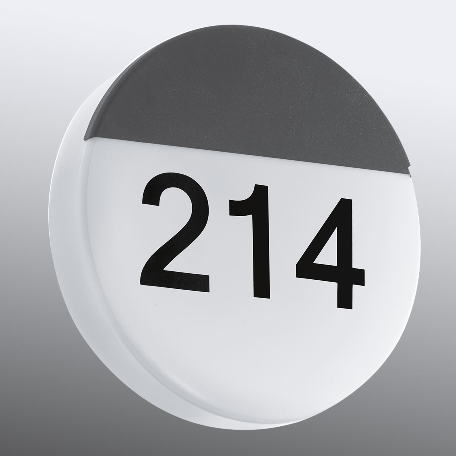 EGLO Round Oropos LED house number light, anthracite, galvanised steel, plastic, 11 W, energy efficiency: A+
