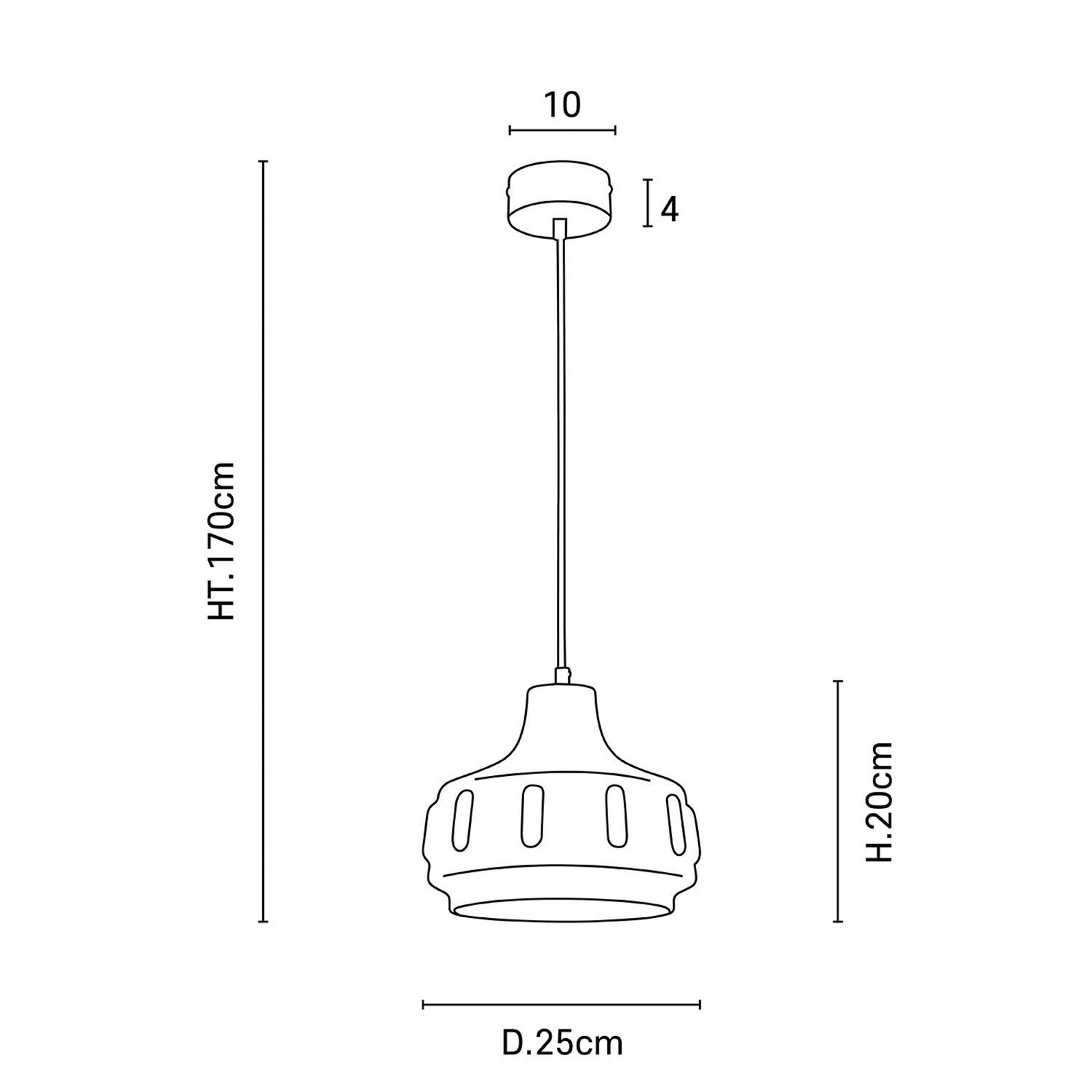 MARKET SET Jimmy hanging light, Ø 25 cm, brown, ceramic