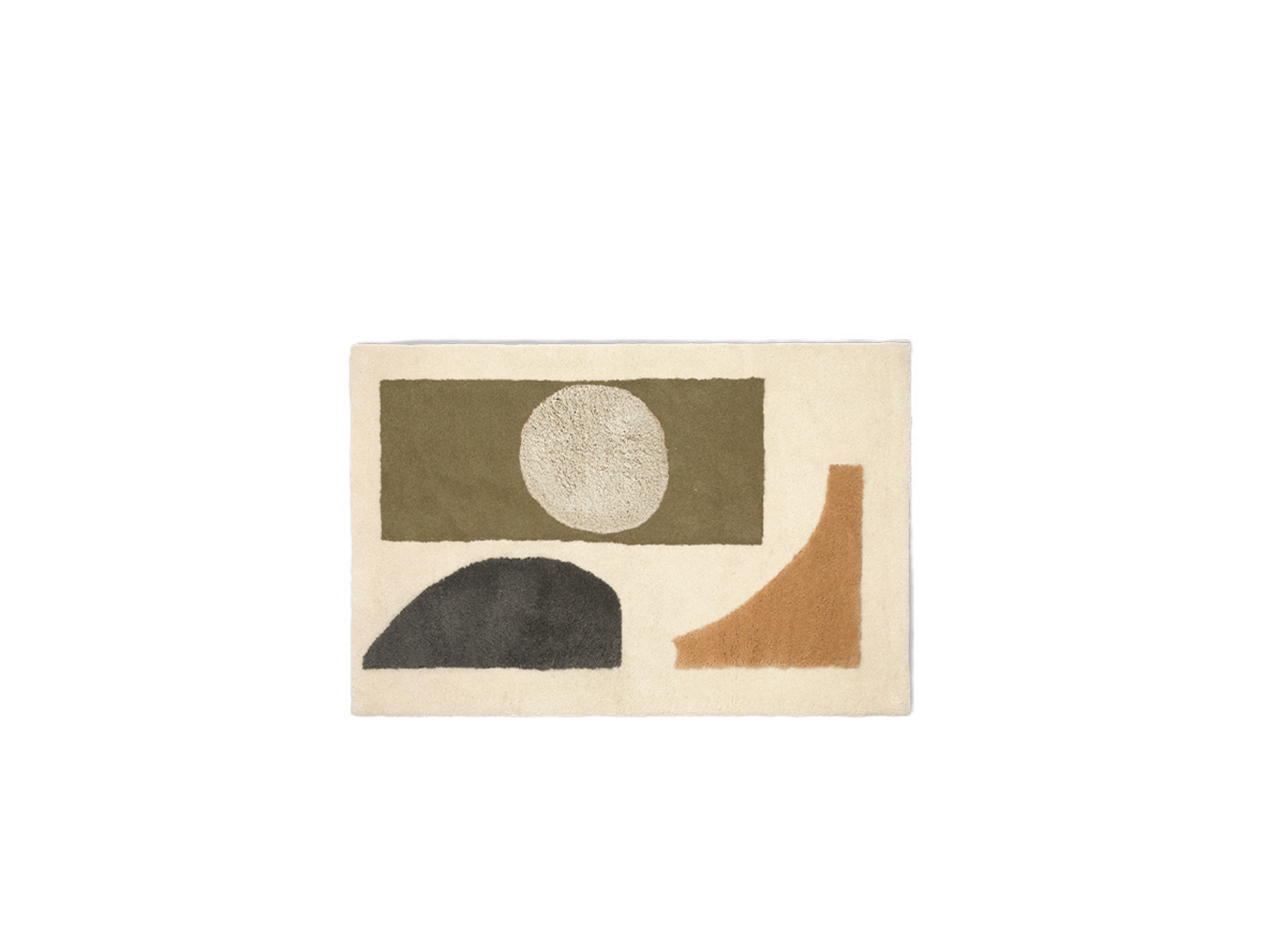 Bloco Tufted Rug Small Zöld/Off-White - ferm LIVING