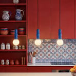 Lampă suspendată OSRAM Decor Bolty, albastră, lungime 66 cm, cu 3 becuri
