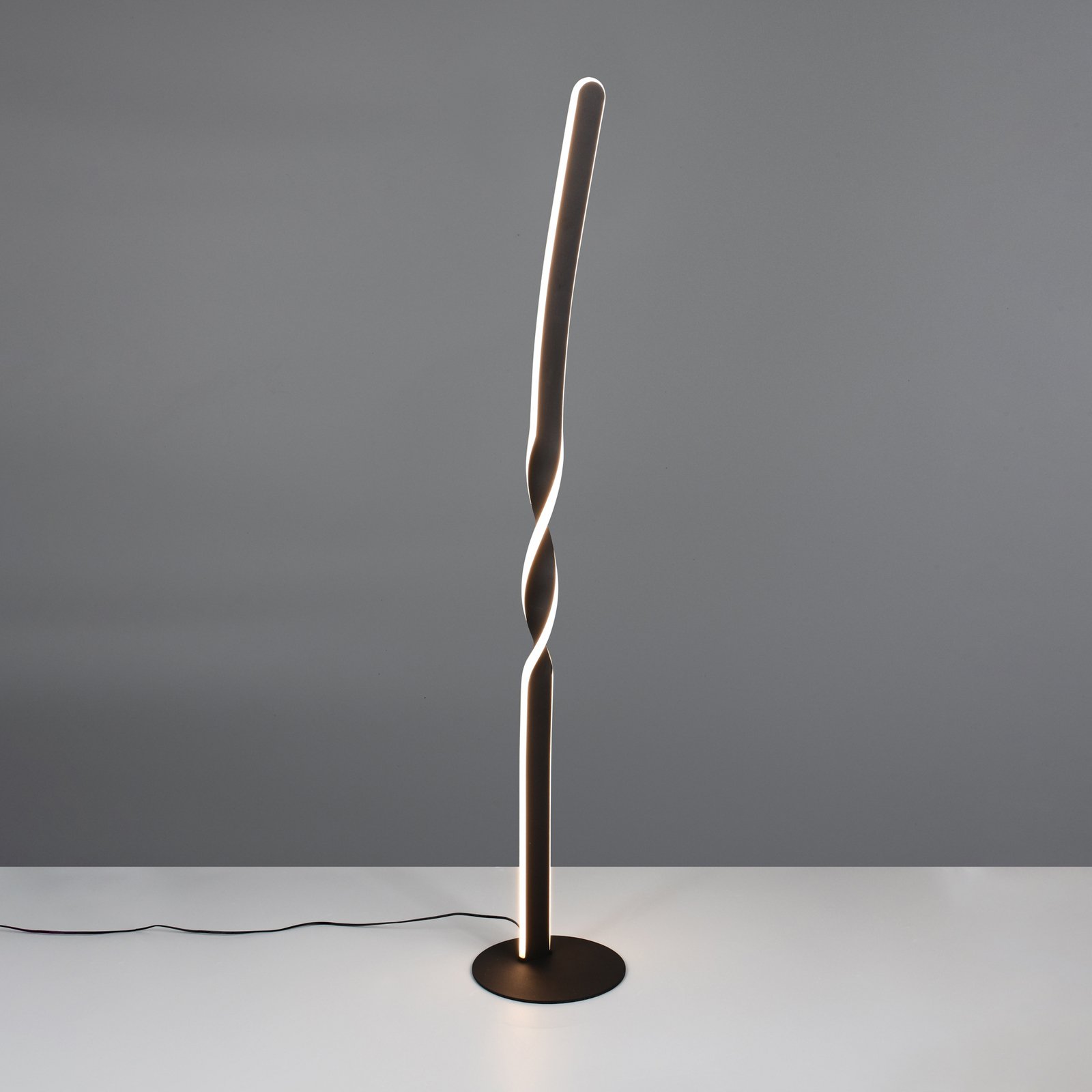 LED podna lampa Ginko, mat crna, metalna, visina 110 cm