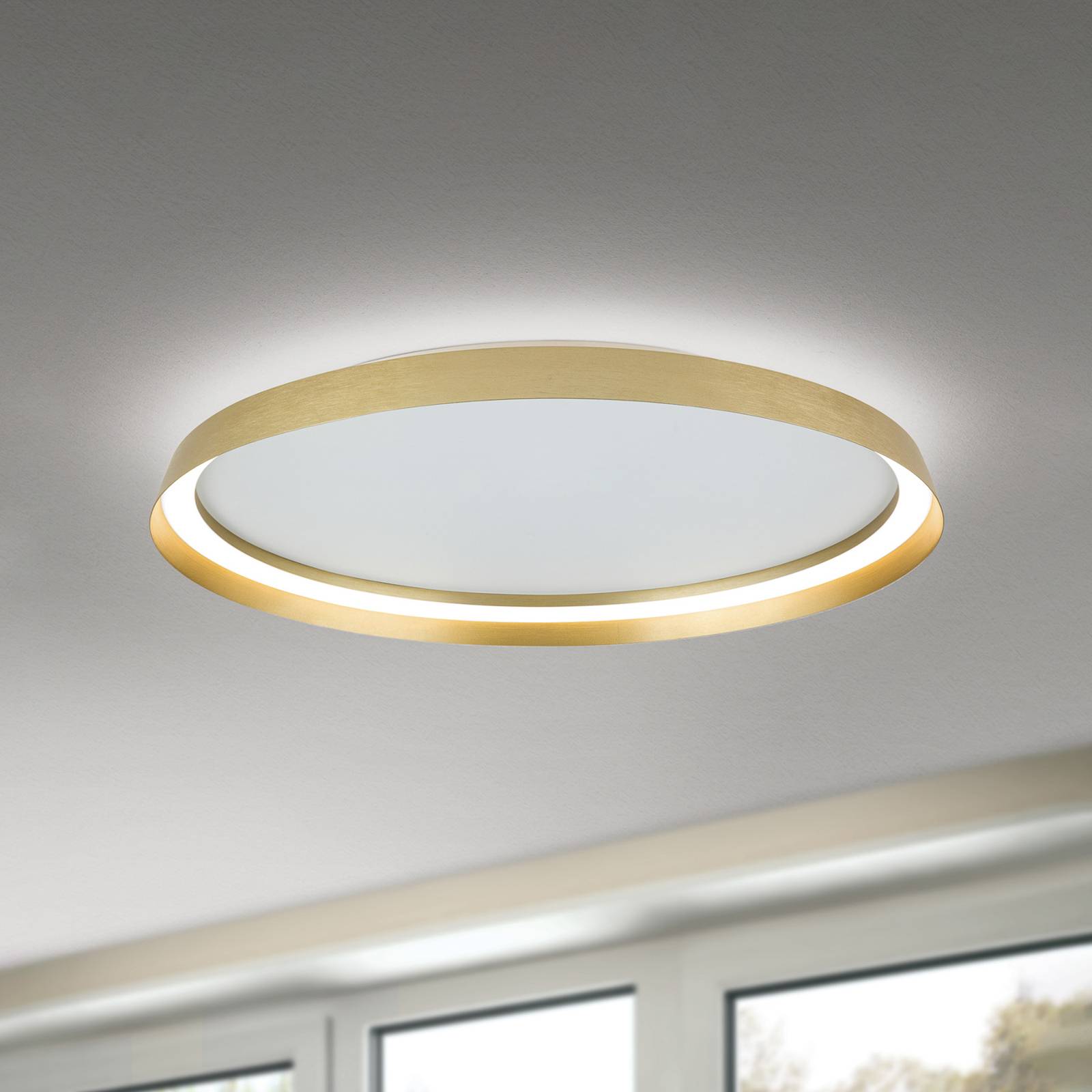 Lampa sufitowa LED Manta Ø 60 cm kolor złoty aluminium góra/dół