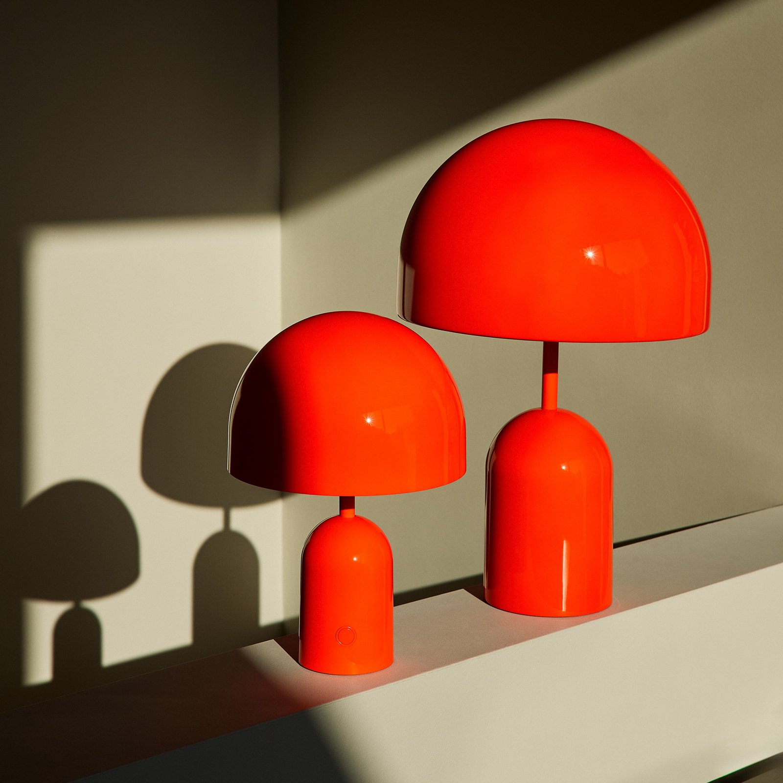 Tom Dixon LED table lamp Bell, red, height 43 cm, steel