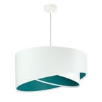 Vivien hanging light, two-coloured, white/turquoise