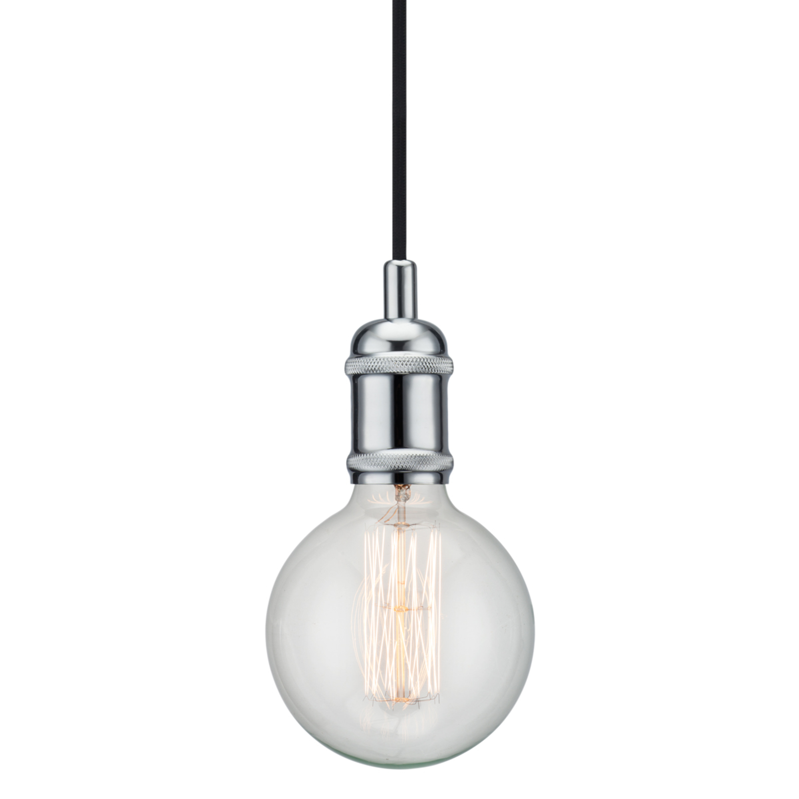Nordlux Avra – minimalist hanging lamp in chrome, for Living / Dining Room, metal, E27, 60 W, energy efficiency: A++, H: 7.5 cm