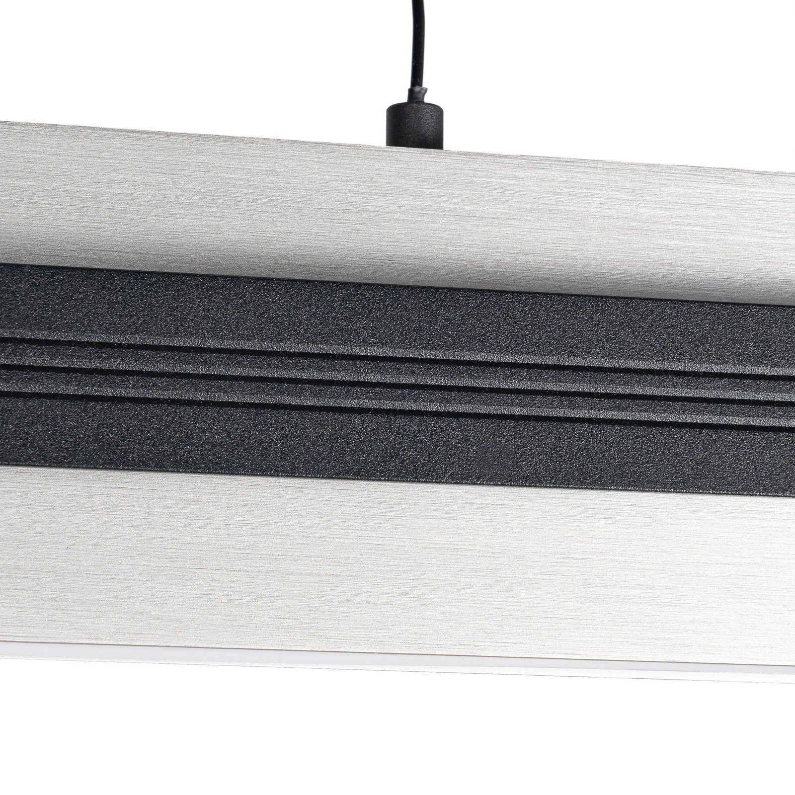 Tarnin LED hanglamp, zwart/nikkel, 98 cm - Lucande Tarnin LED hanglamp, zwart/nikkel, 98 cm - Lucande