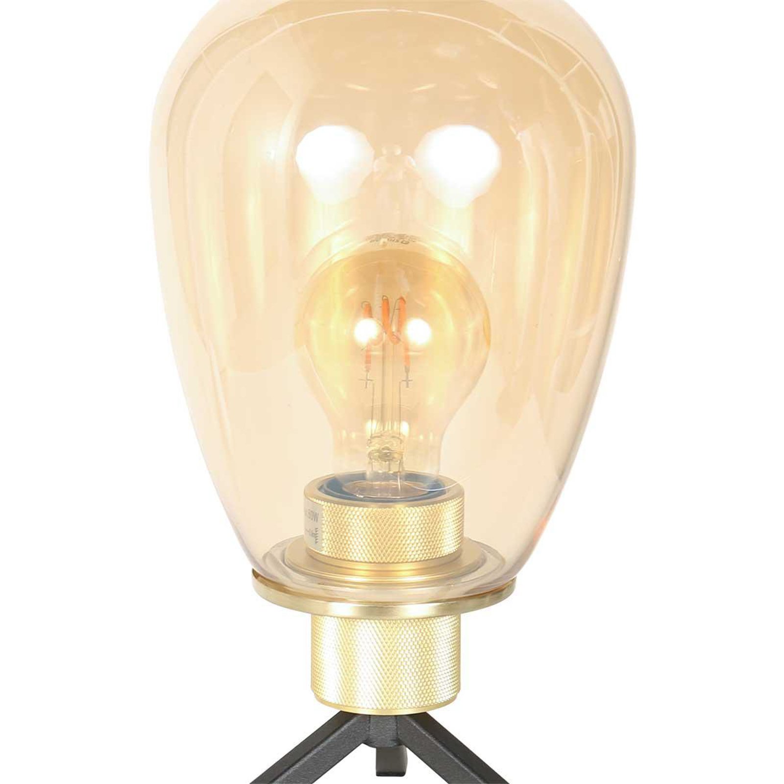 Lampe à poser Reflexion, Ø 15 cm, hauteur 28 cm, verre, couleur laiton