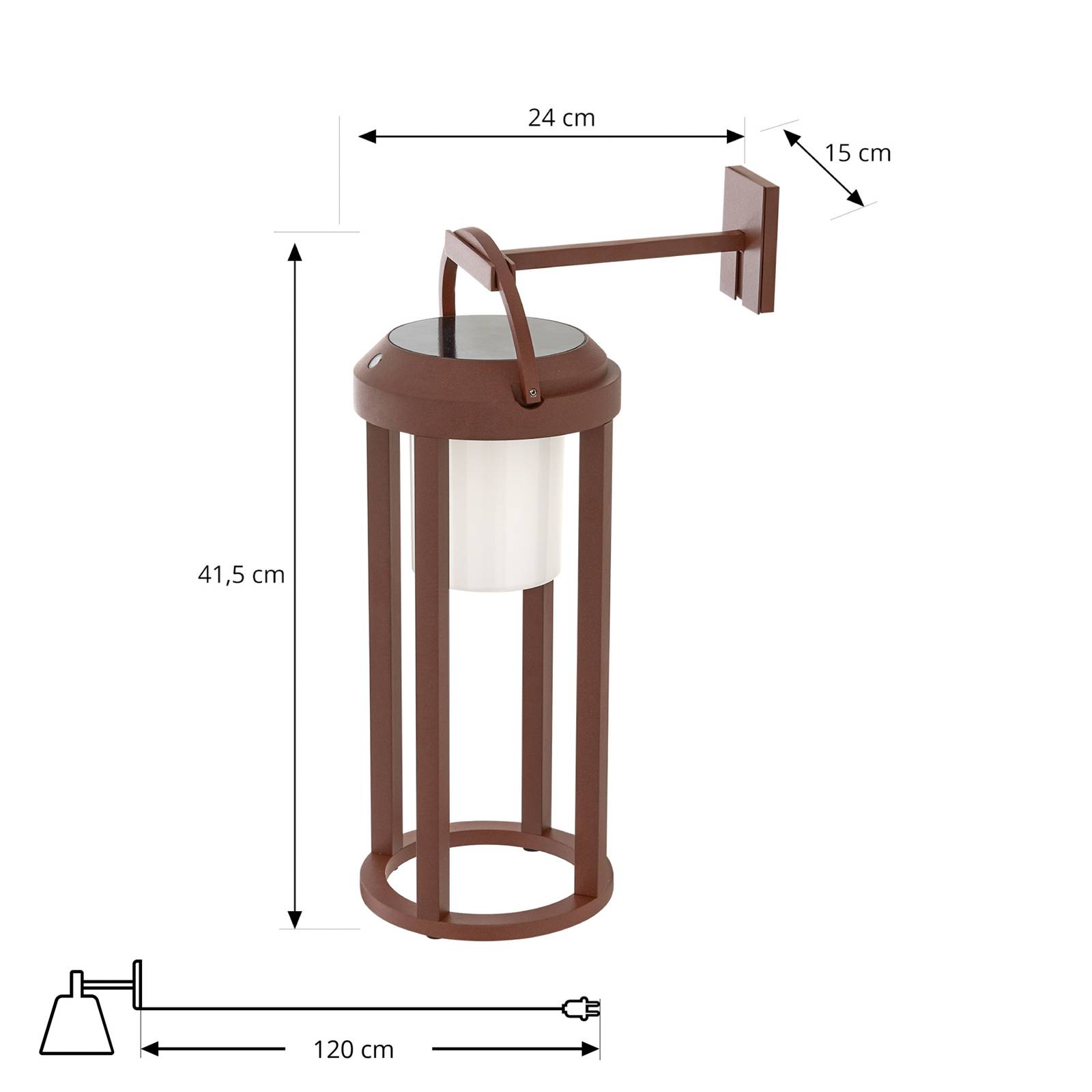 Lucande 2 w 1 kinkiet LED Tilena, rdza, okrągły, aluminium