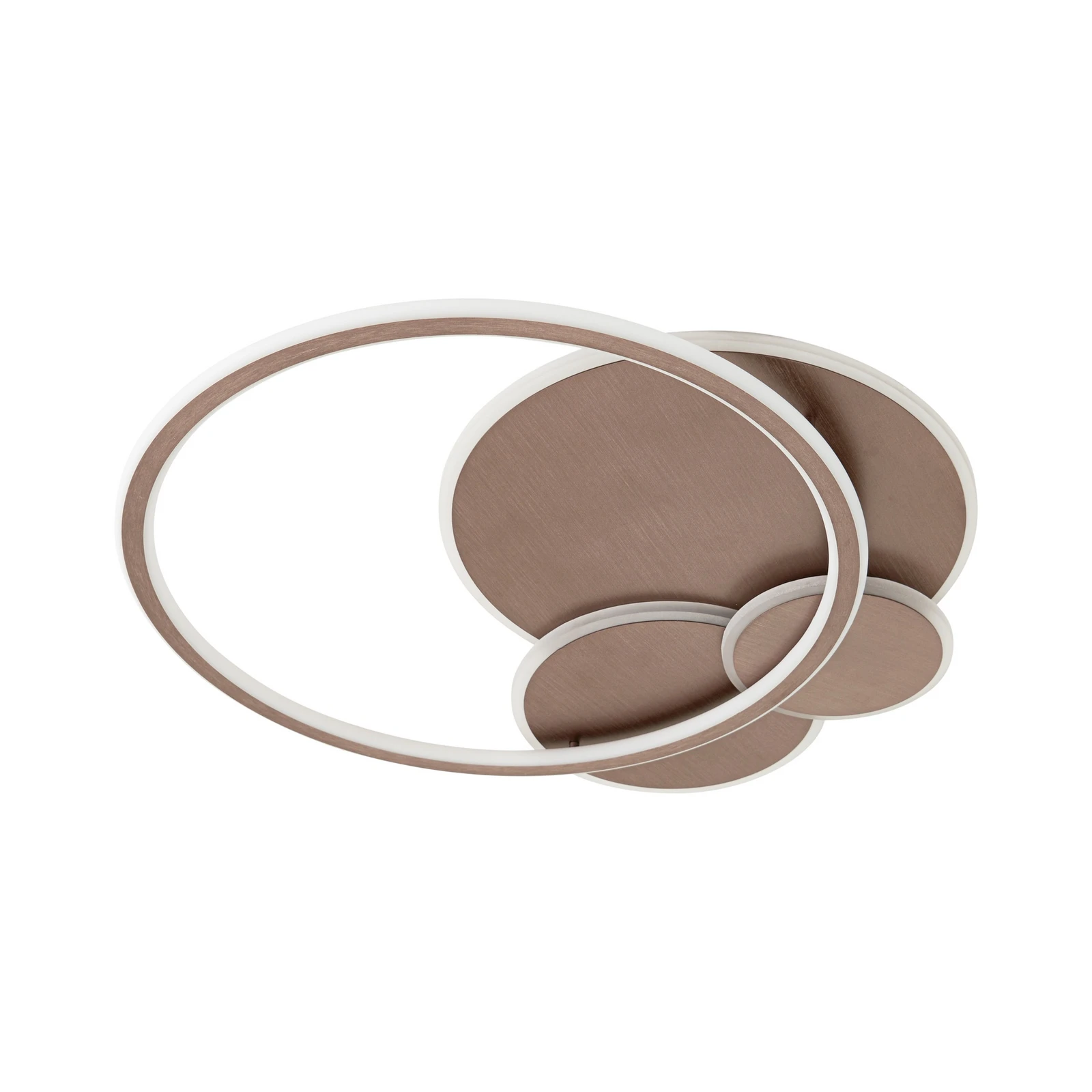 Plafonnier LED Lucande Circulo, brun café, CCT, intensité variable