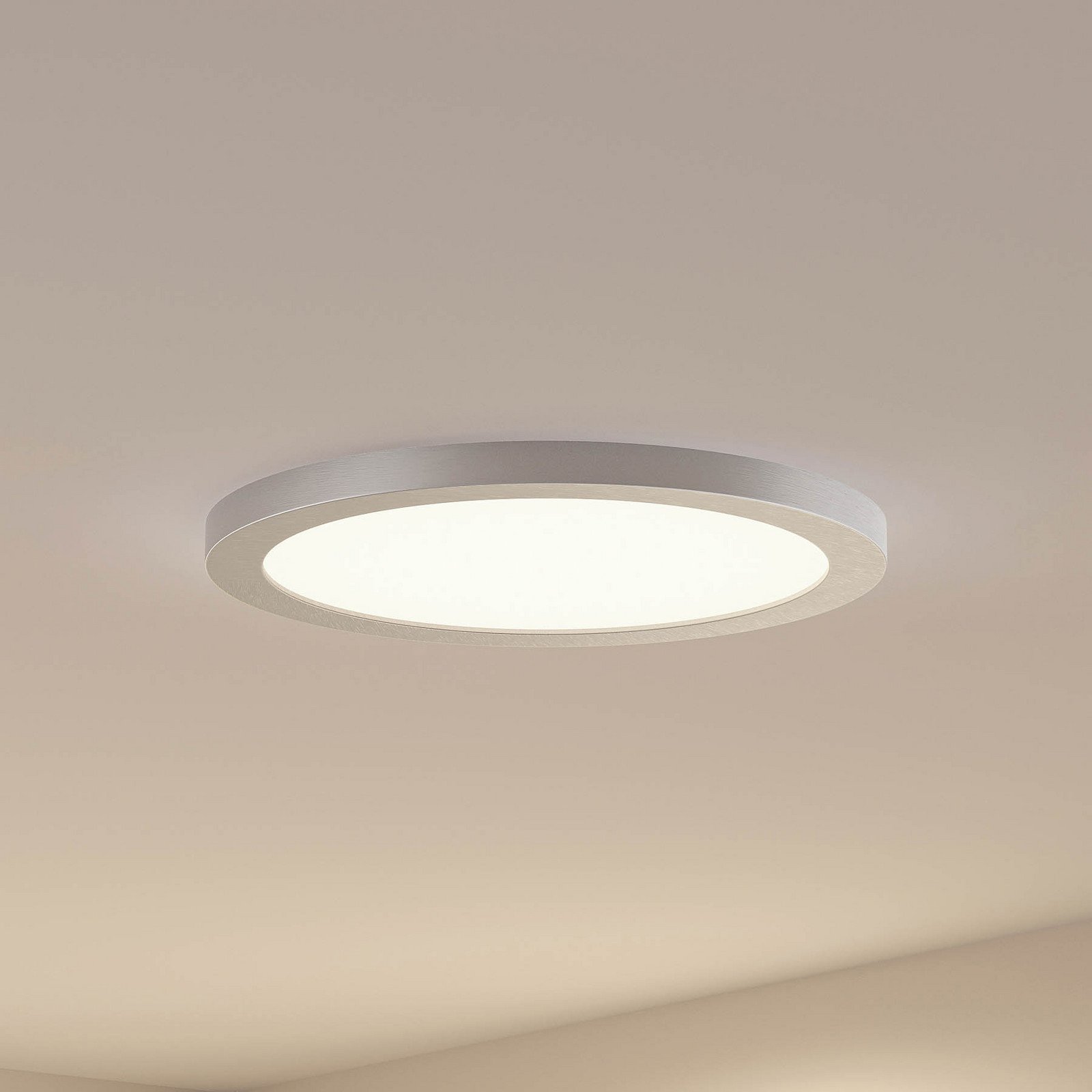 Prios plafonieră LED Aureka Ø 33 cm argintiu metal - Camera de zi / sufragerie - modern - Aluminiu