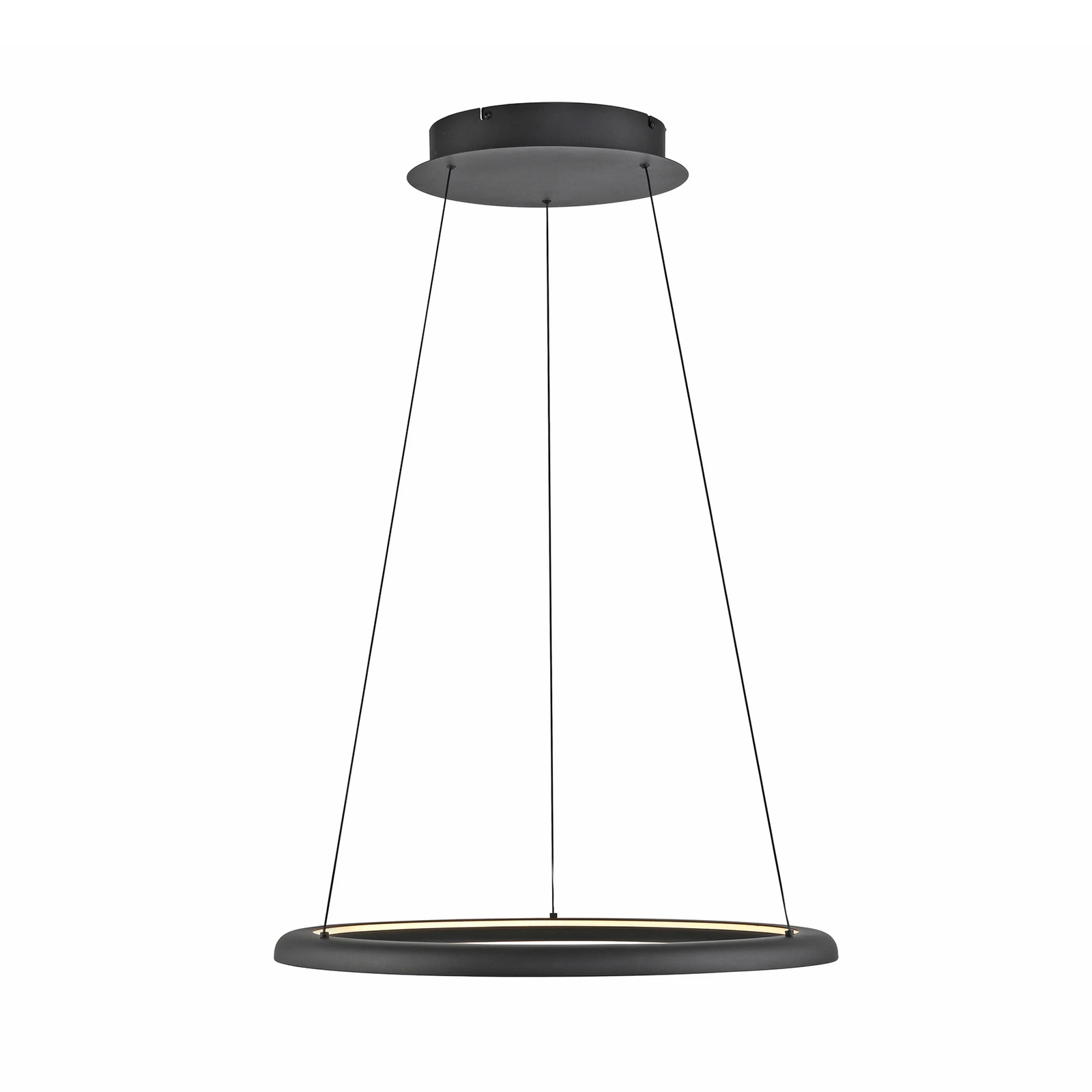 Závěsné světlo QUILLO, černé, Ø 60 cm, kov, Switchdim