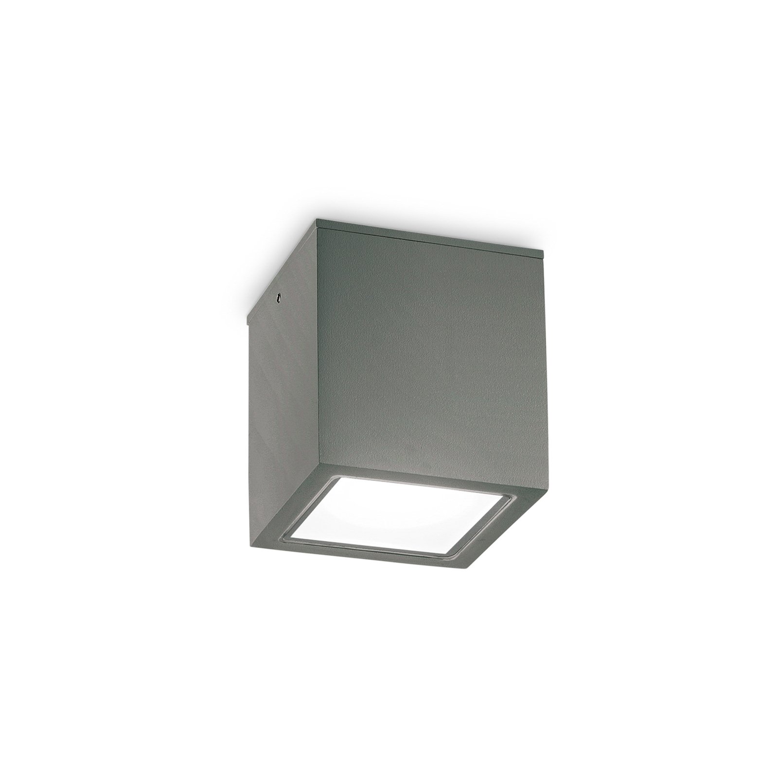 Ideal Lux downlight Techo IP54, antracit, metal 15 x 15 cm