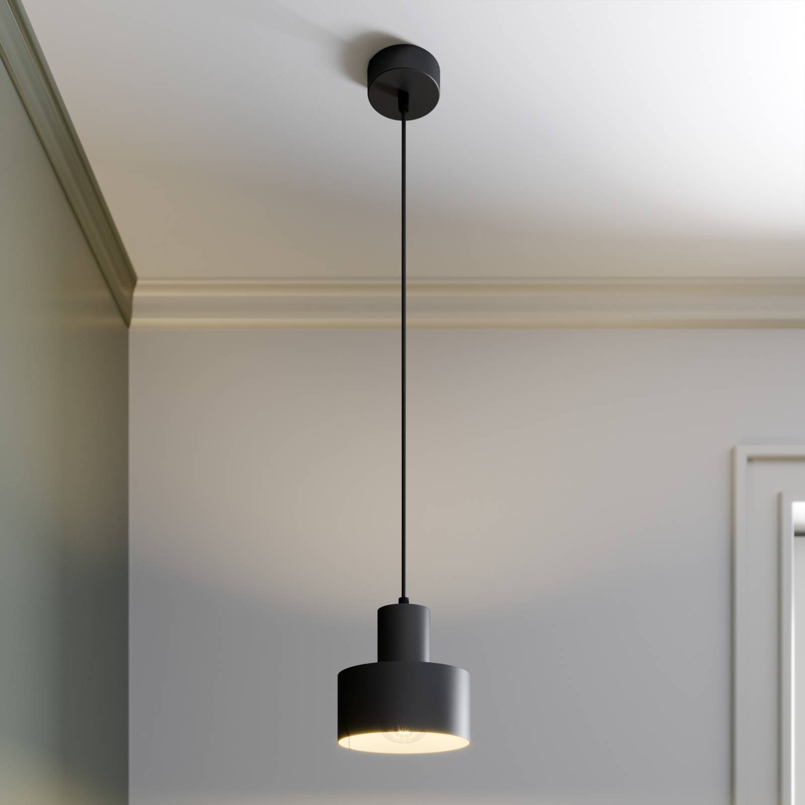 Lampa wisząca Rif z metalu czarna Ø 15 cm